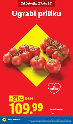 Domaći paradajz, Domaći paradajz 1 kg - pregled Lidl kataloga - važi od 02.07.2026 | Strana: 2 | Proizvode: Paradajz