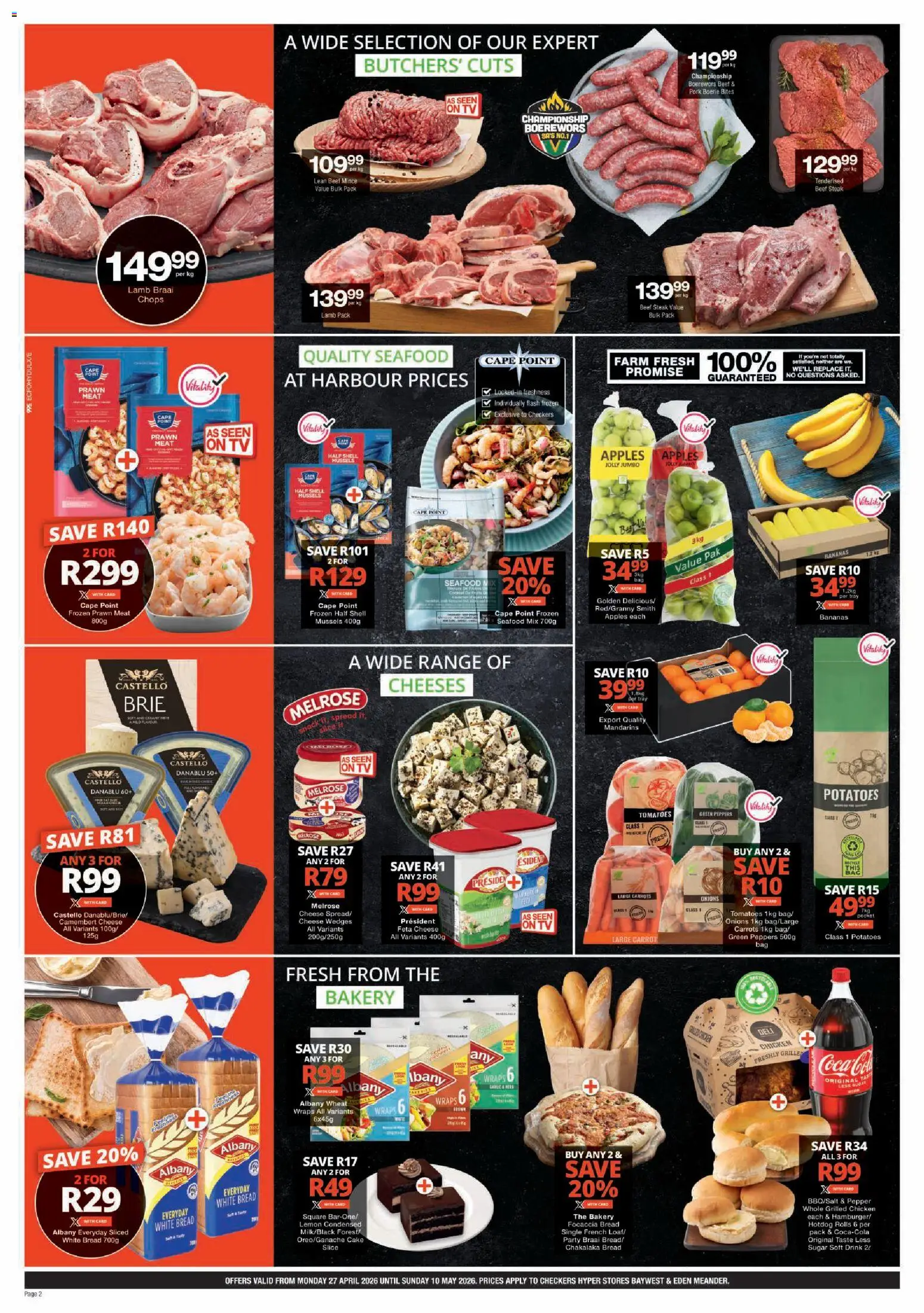 New Checkers catalogue – valid from 27.04.2026 | Page: 2 | Products: Tray, Chicken, Onions, Pepper