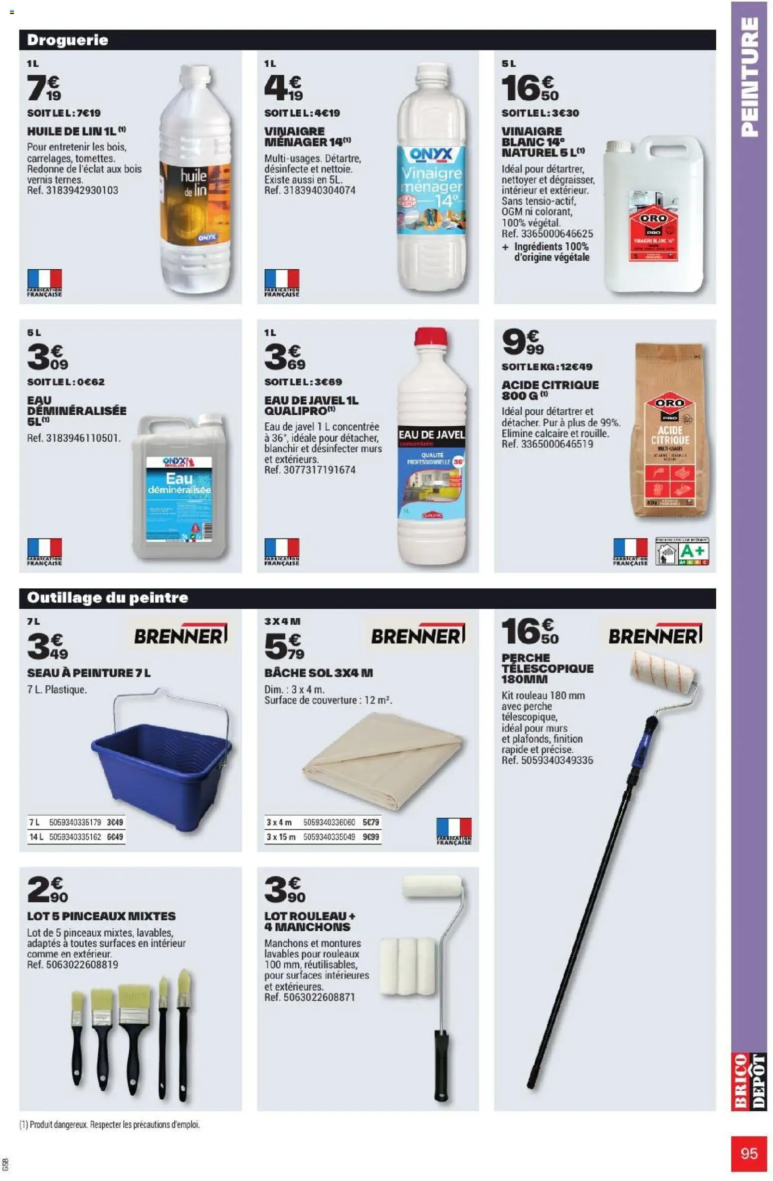 {H1} | Page: 95 | Produits: Acide citrique, Huile de lin, Ingrédients, Vinaigre