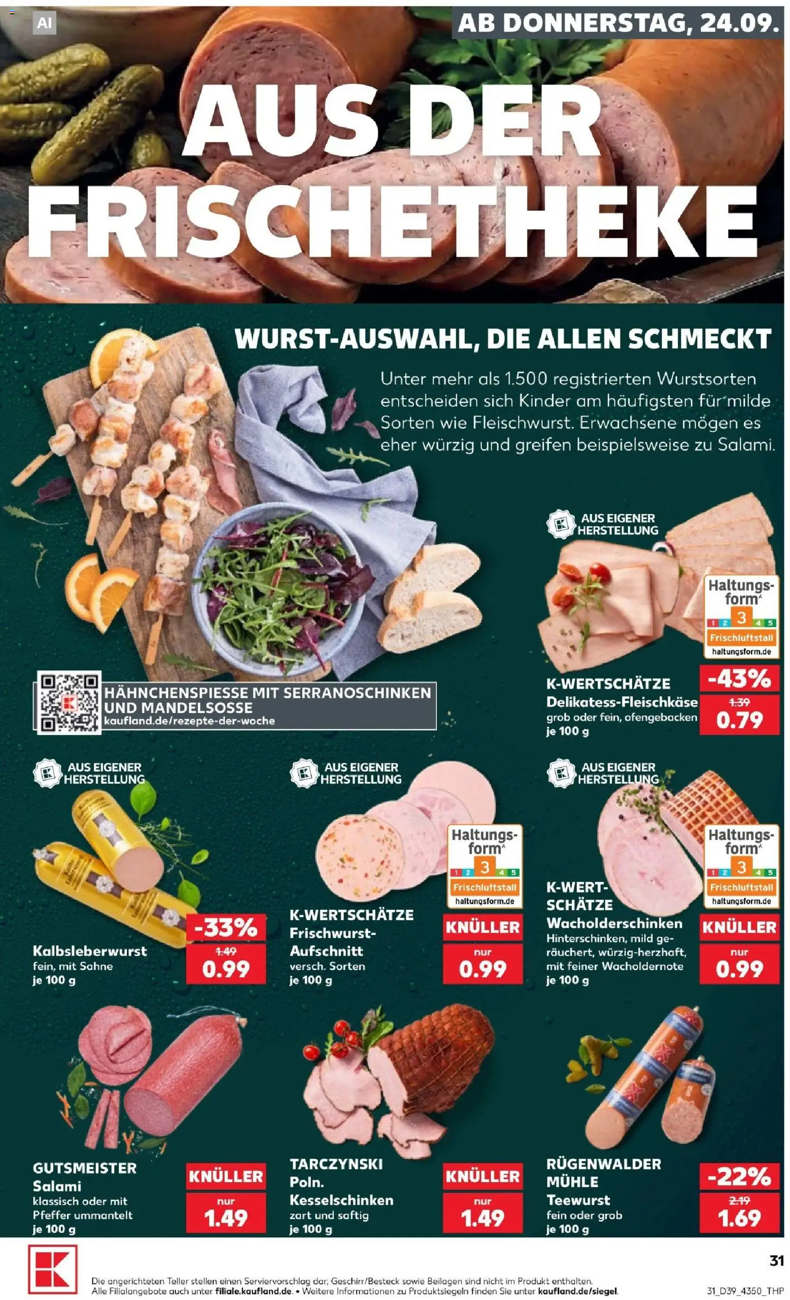 Kaufland Prospekt Potsdam – gültig ab 24.09.2026 | Seite: 31 | Produkte: Beilagen, Mühle, Pfeffer, Sahne