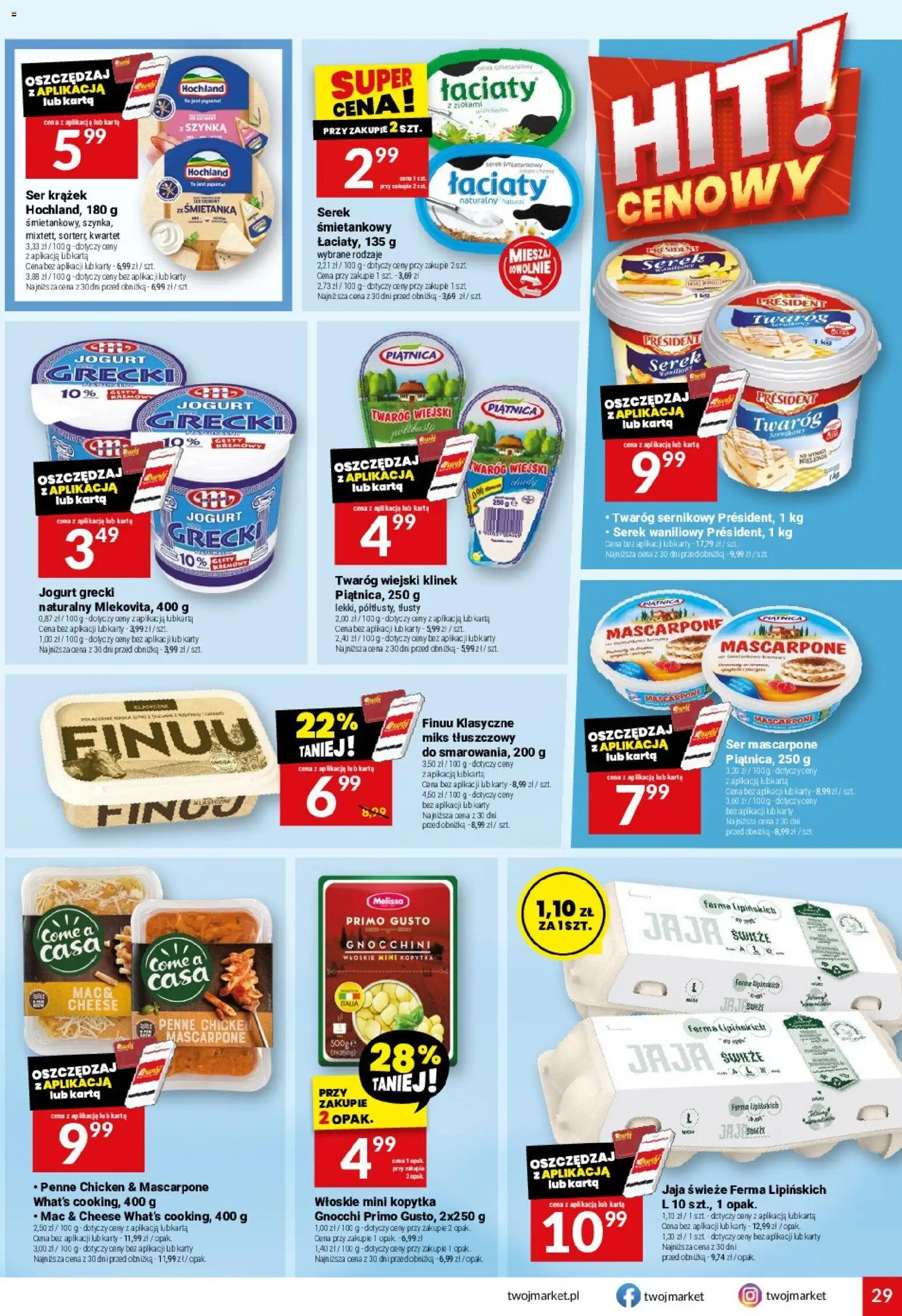 Twój Market gazetka od 20.05.2026 | Strona: 29 | Produkty: Mascarpone, Ser mascarpone, Kopytka, Twaróg