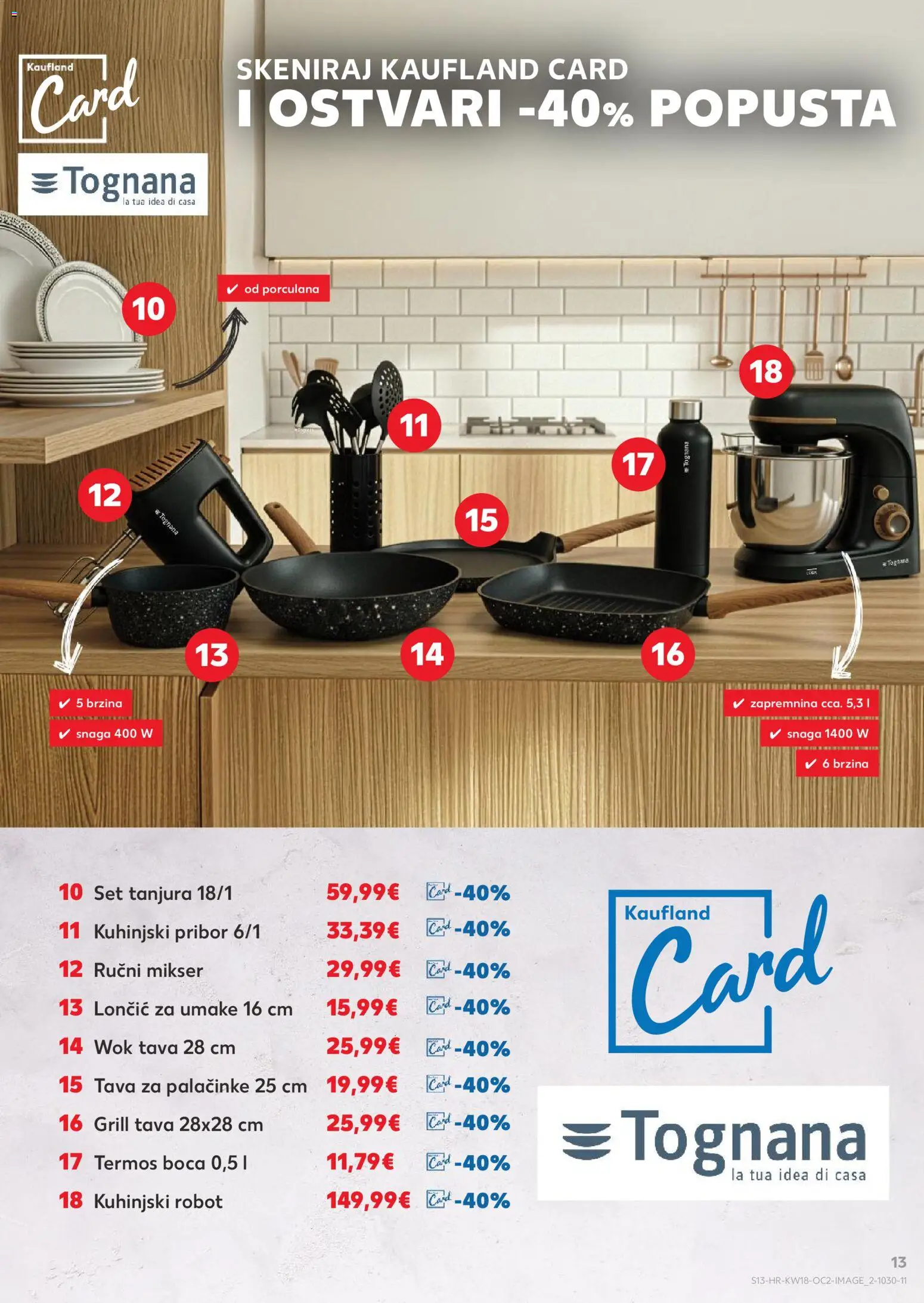 Kaufland katalog | vrijedi od 29.04.2026 | Stranica: 13 | Proizvodi: Mikser, Set tanjura, Grill tava, Termos