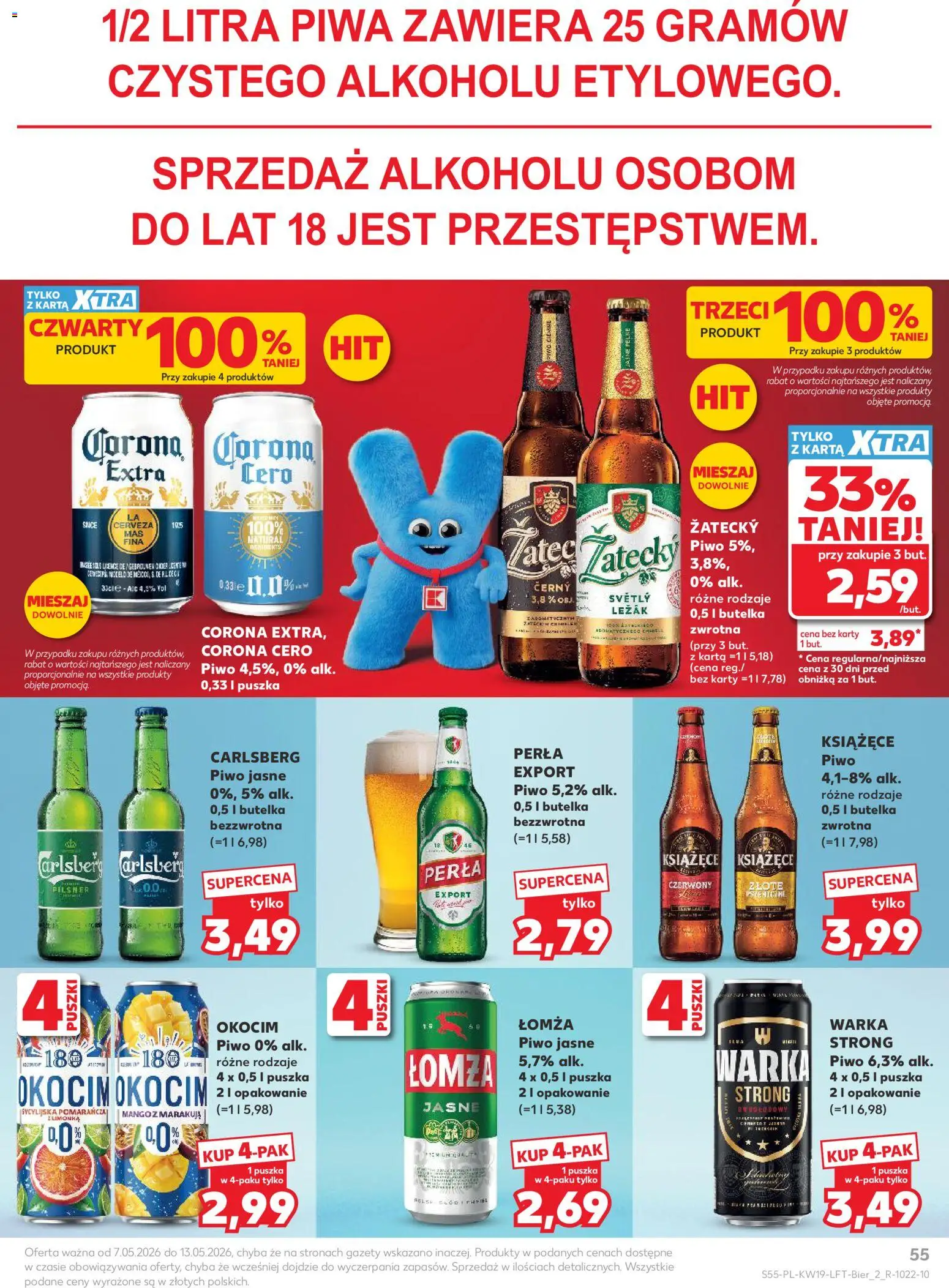 Kaufland Polsko leták od 07.05.2026 | Strana: 55 | Produkty: Pilsner, Perla, Karty, Marakuja