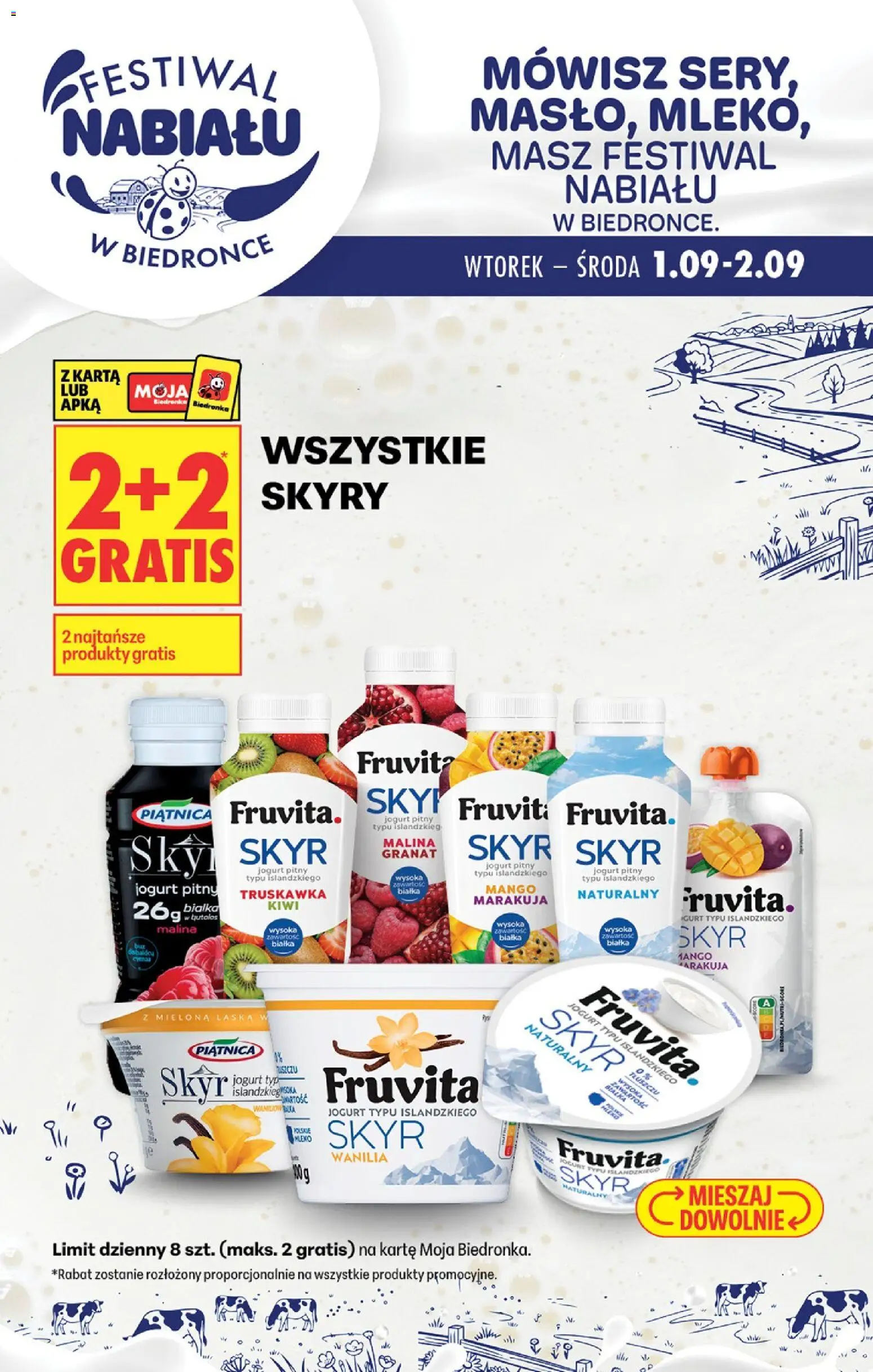 Biedronka Polsko leták - Festiwal nabiału od 01.09.2026 | Strana: 3 | Produkty: Mléko, Jogurt, Kiwi, Skyr