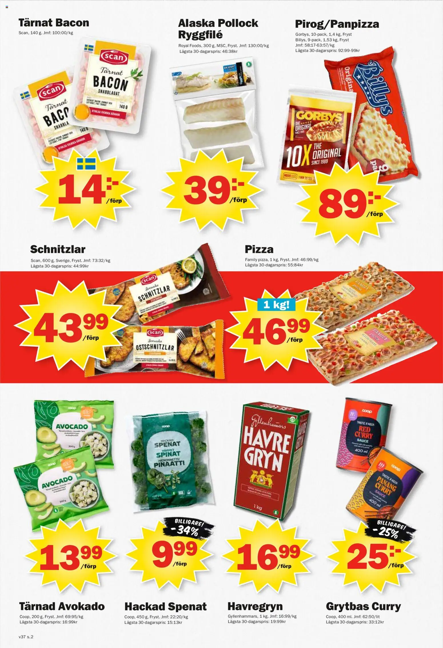 Pekås reklamblad aktuell från 07/09/2026 | Sida: 2 | Produkter: Avocado, Havregryn, Pizza, Pasta