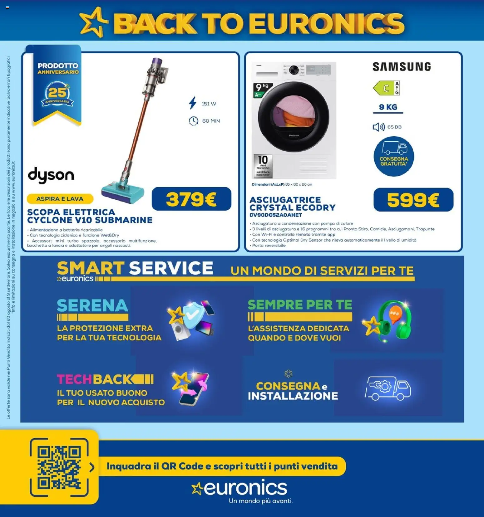 Volantino Euronics del 20/08/2026 | Pagina: 21 | Prodotti: Scopa, Dyson, Batteria, Samsung