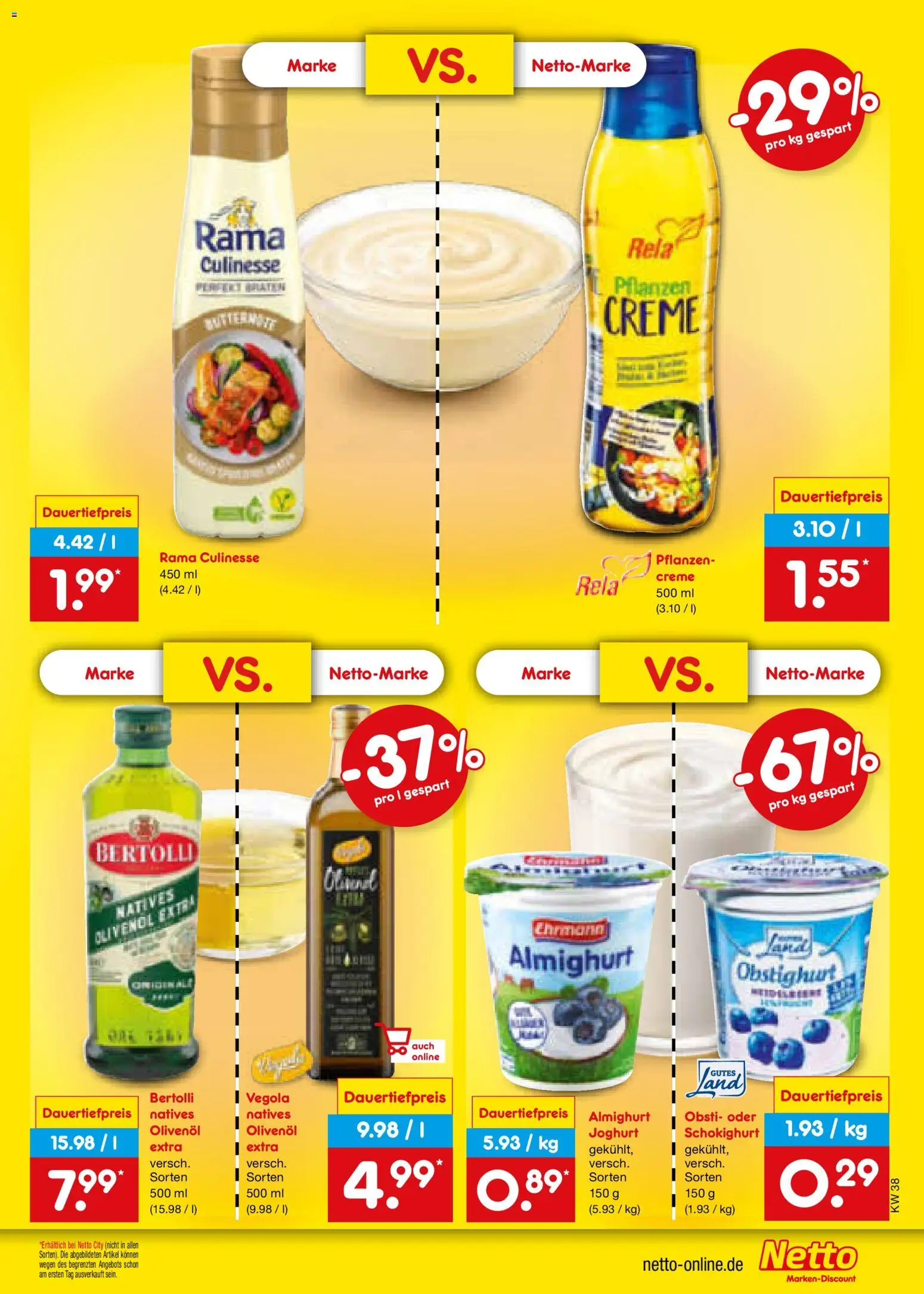 Netto Marken-Discount Prospekt – gültig ab 14.09.2026 | Seite: 27 | Produkte: Rama, Joghurt, Olivenol, Creme