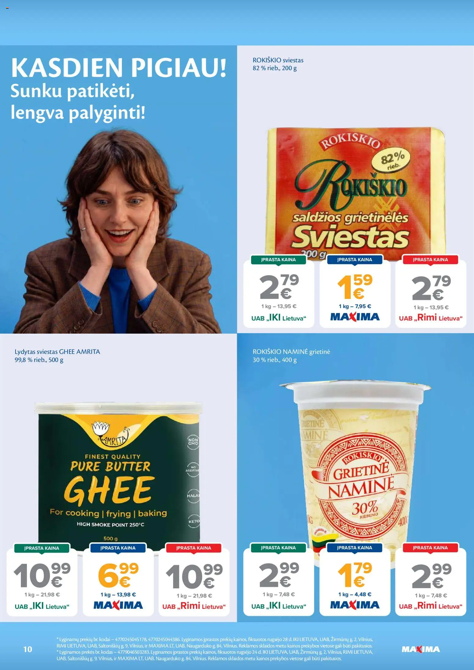 MAXIMA akcijos nuo 2026.10.06 | Puslapis: 10 | Prekių: Sviestas, Grietinė