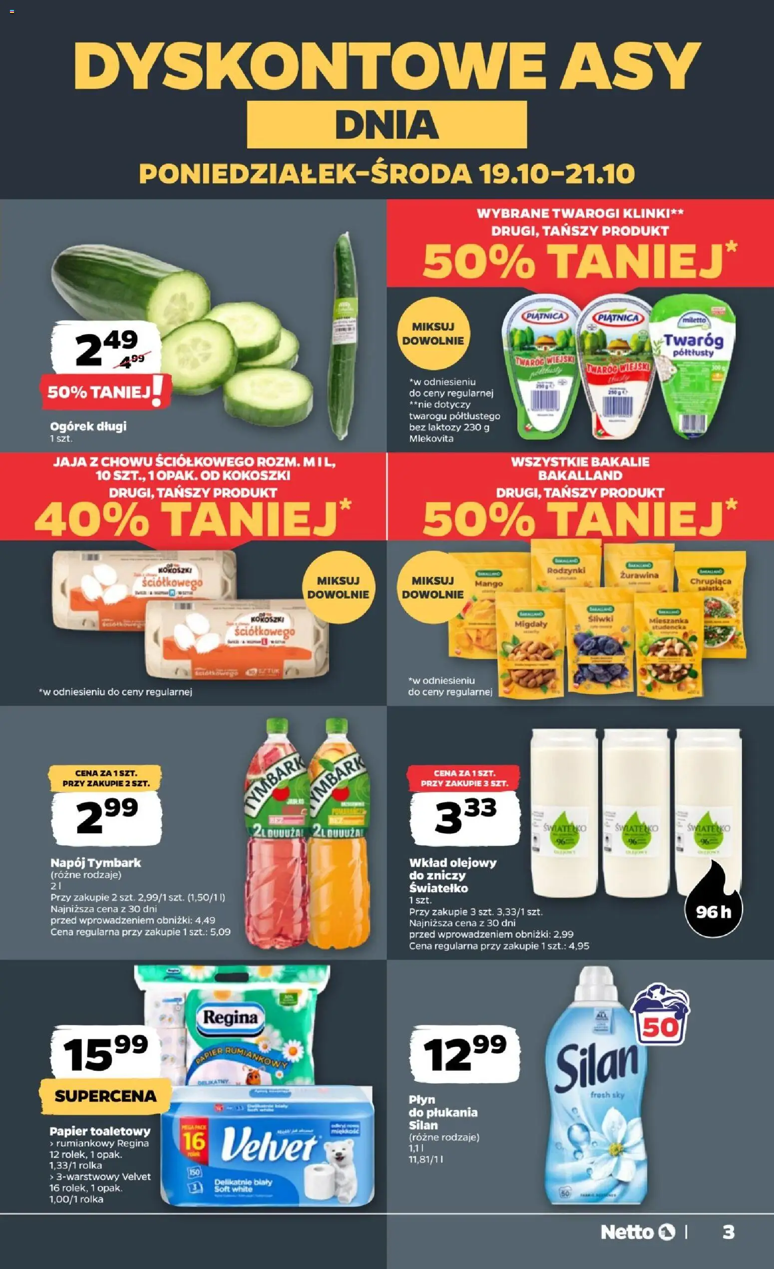 Netto gazetka od poniedziałku od 19.10.2026 | Strona: 3 | Produkty: Mango, Papier toaletowy, Piątnica, Rodzynki