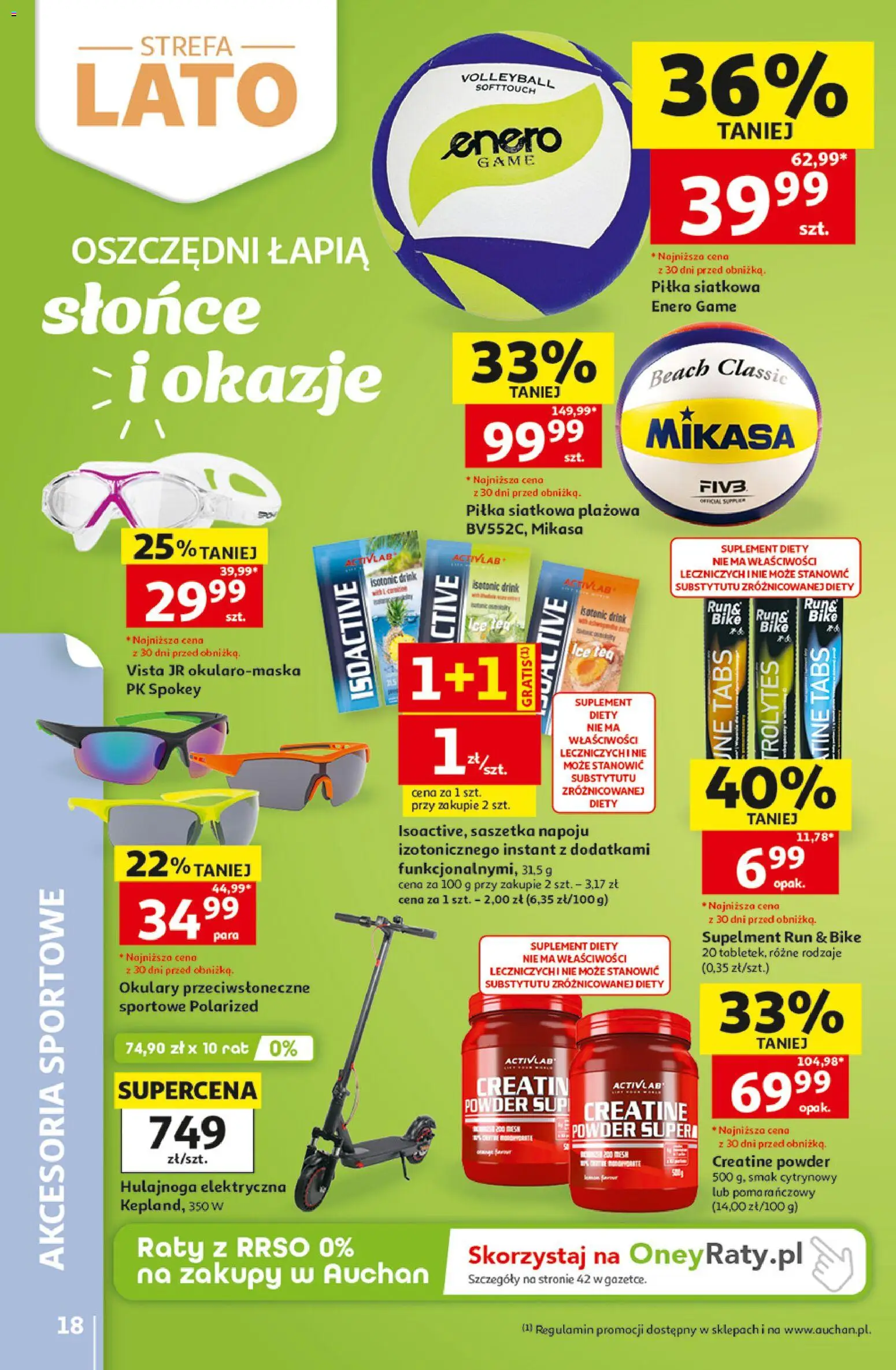 Auchan gazetka - 30 Lat Hipermarket od 18.06.2026 | Strona: 18 | Produkty: Okulary, Ice Tea, Okulary przeciwsłoneczne, Hulajnoga elektryczna