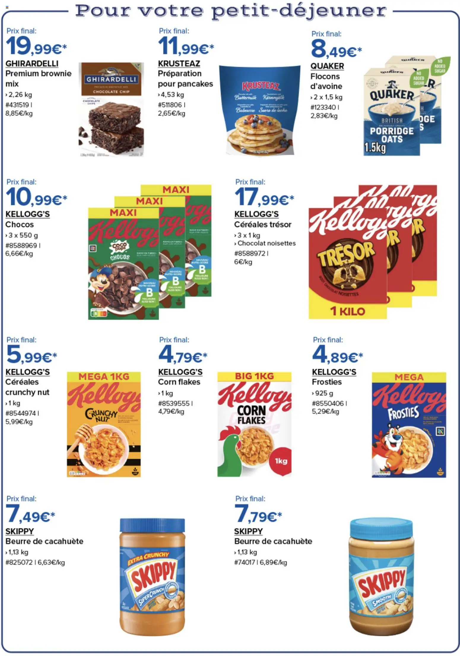 {H1} | Page: 3 | Produits: Noisettes, Beurre de cacahuète, Beurre, Céréales