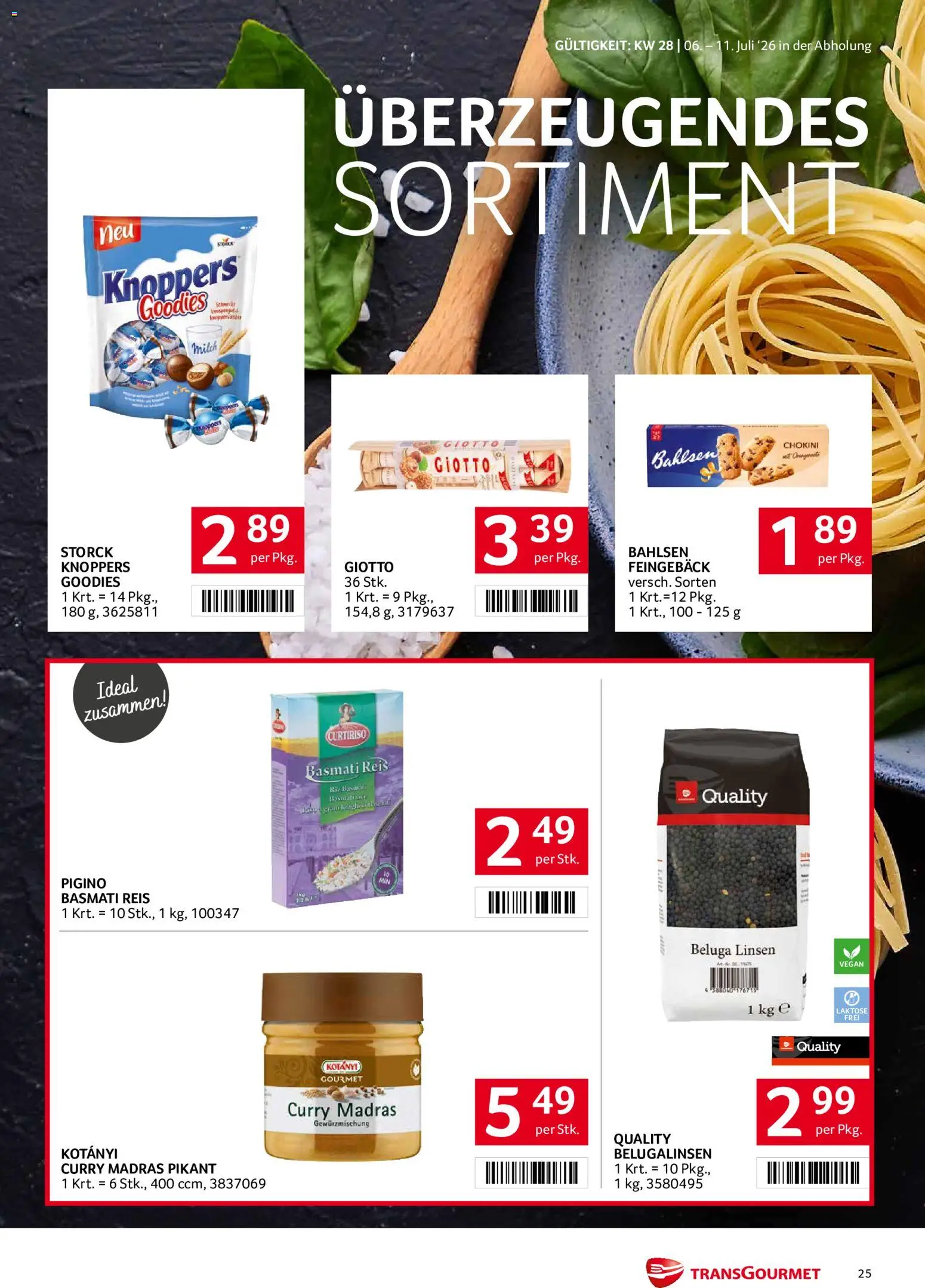 Transgourmet Flugblatt gültig ab 06.07.2026 | Seite: 25 | Produkte: Milch, Reis