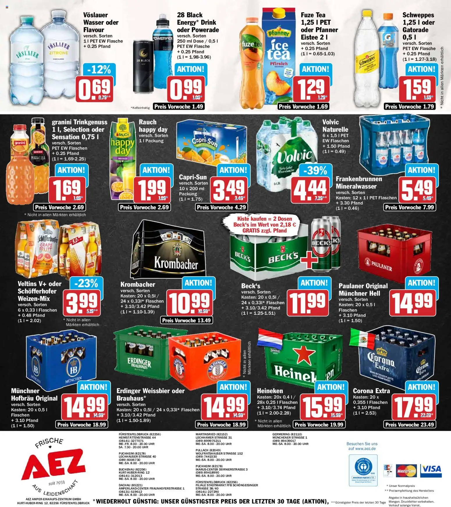 AEZ Prospekt – gültig ab 20.07.2026 | Seite: 16 | Produkte: Wasser, Zitrone, Granini, Veltins