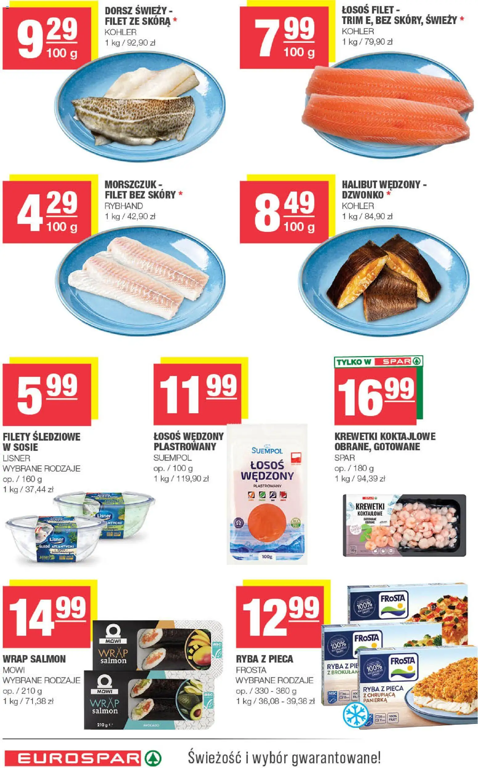 Spar gazetka - Eurospar od 17.06.2026 | Strona: 8 | Produkty: Śledź, Krewetki, Morszczuk, Ryba