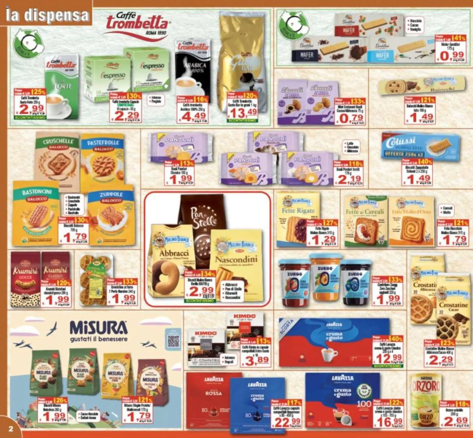 Volantino CTS del 21/08/2026 | Pagina: 2 | Prodotti: Crema, Caffè, Crostatine, Lavazza