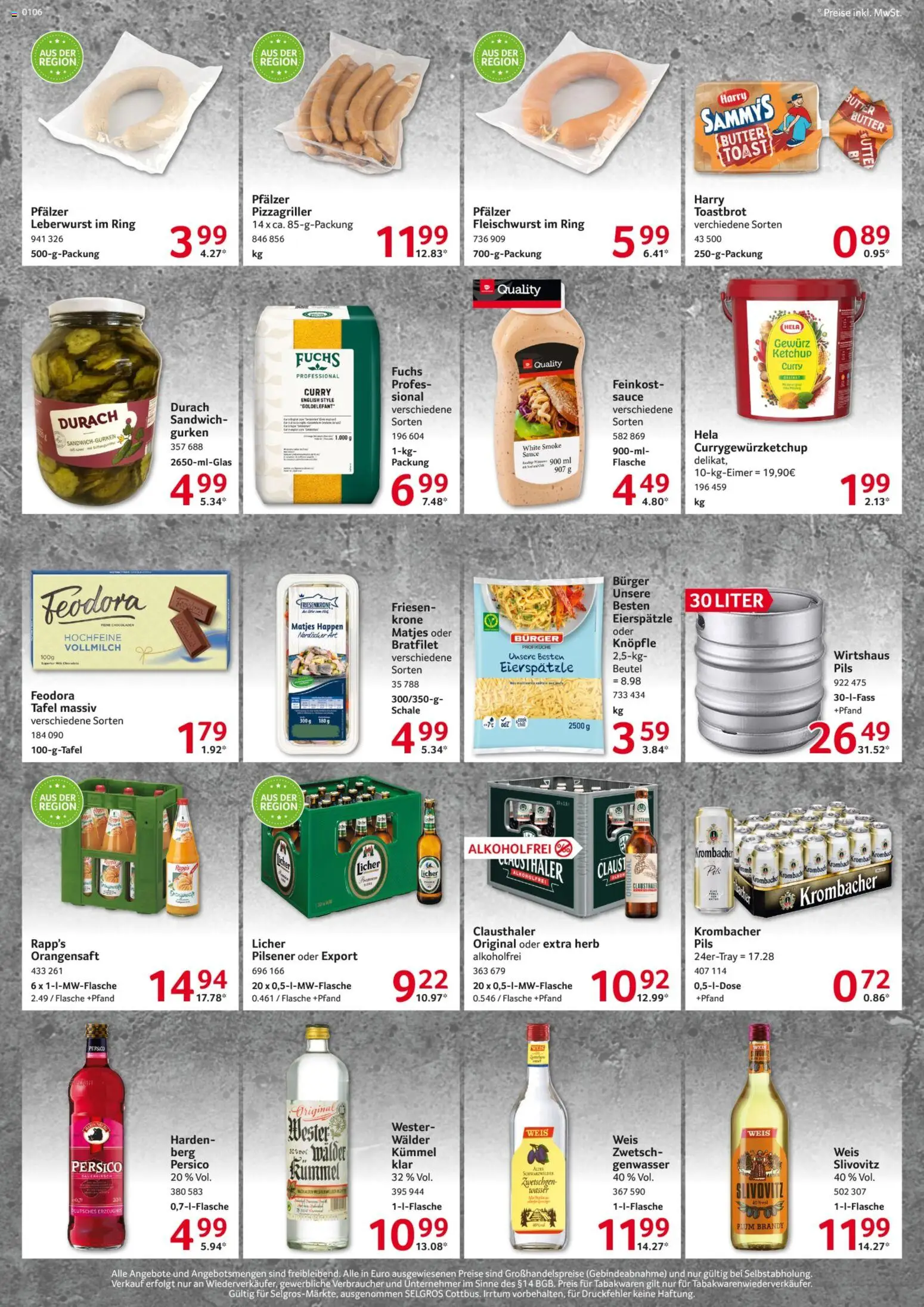 Selgros Prospekt Eschborn – gültig ab 17.09.2026 | Seite: 2 | Produkte: Zwetschgen, Orangensaft, Ketchup, Gurken