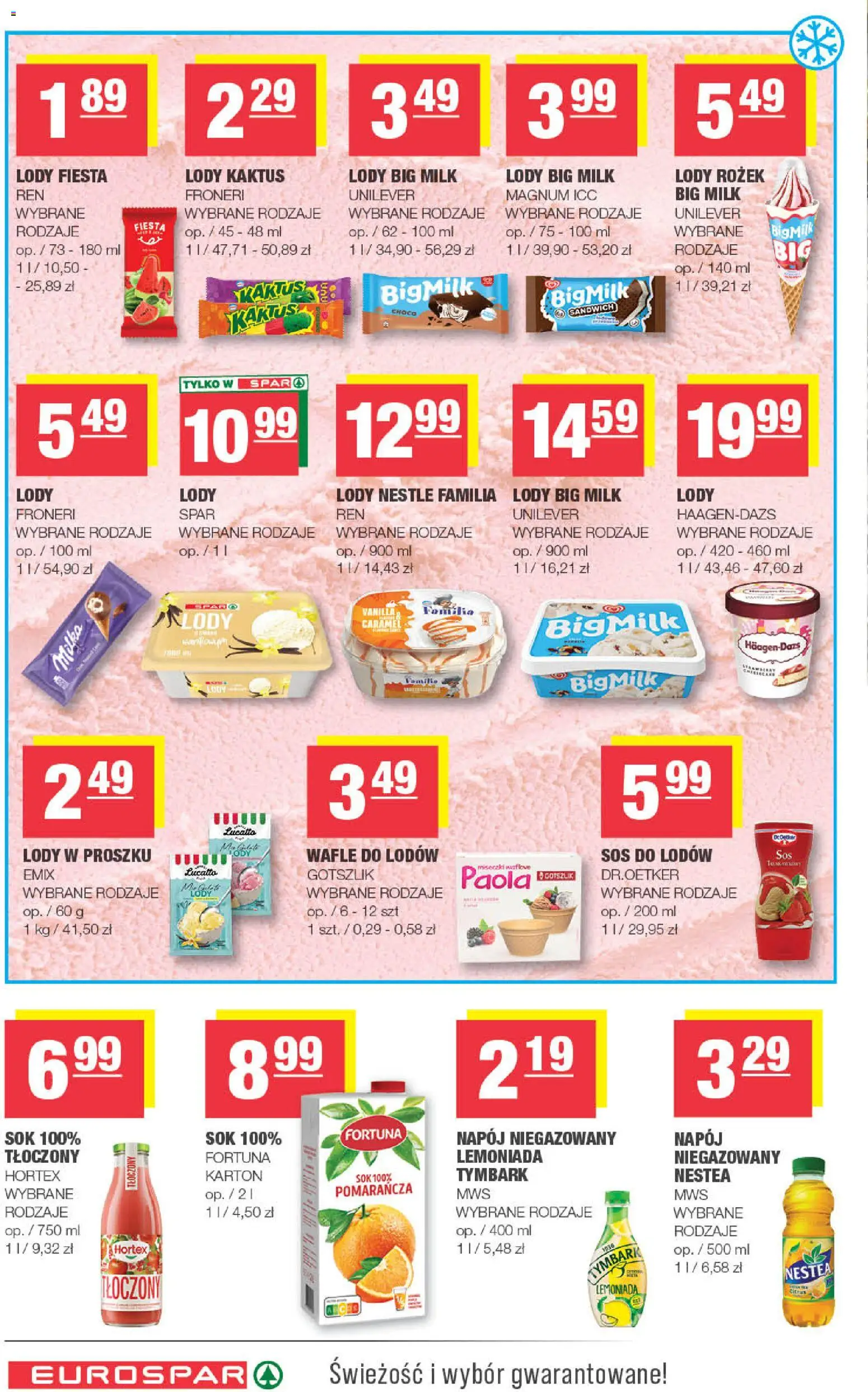 Spar gazetka - Eurospar od 15.07.2026 | Strona: 10 | Produkty: Sandwich, Milka, Lody Kaktus, Sos