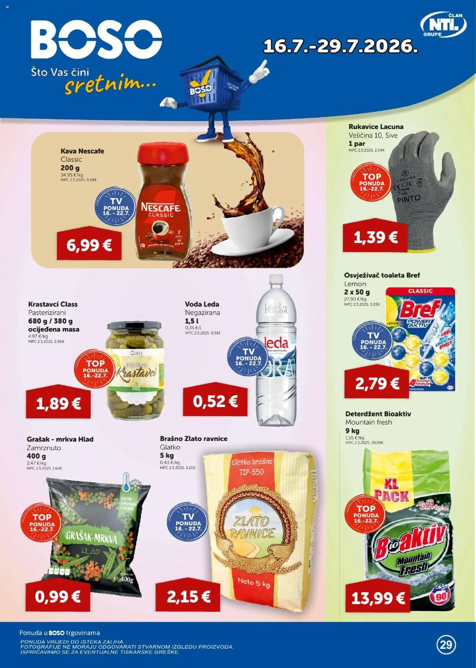 Boso katalog | vrijedi od 16.07.2026 | Stranica: 1 | Proizvodi: Kava, Deterdžent, Voda, Grašak