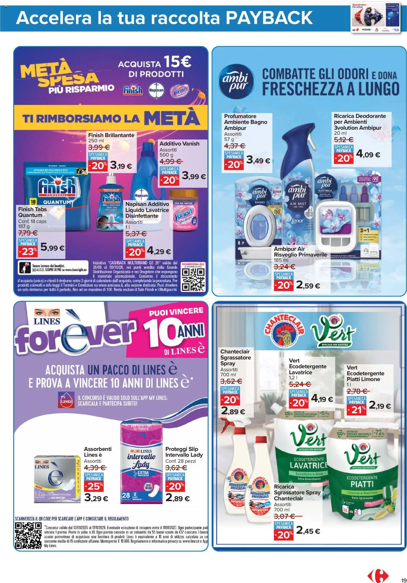 Volantino Carrefour del 04/09/2026 | Pagina: 19 | Prodotti: Deodorante, Piatti, Lavatrice, Basilico