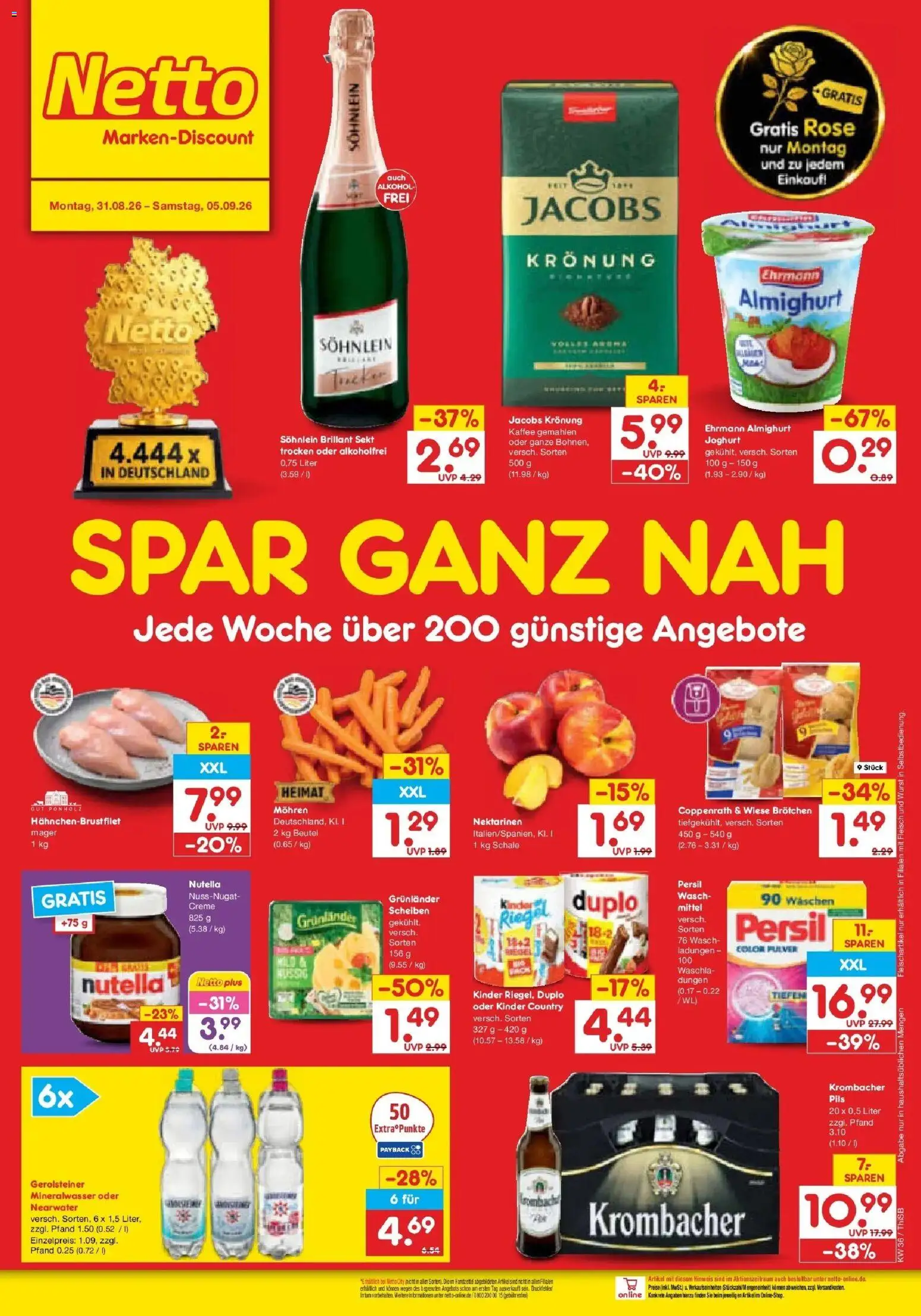 Netto Marken-Discount Prospekt Pirna (ab 31.08.2026) » Angebote | Seite: 2 | Produkte: Nektarinen, Joghurt, Persil, Kinder country