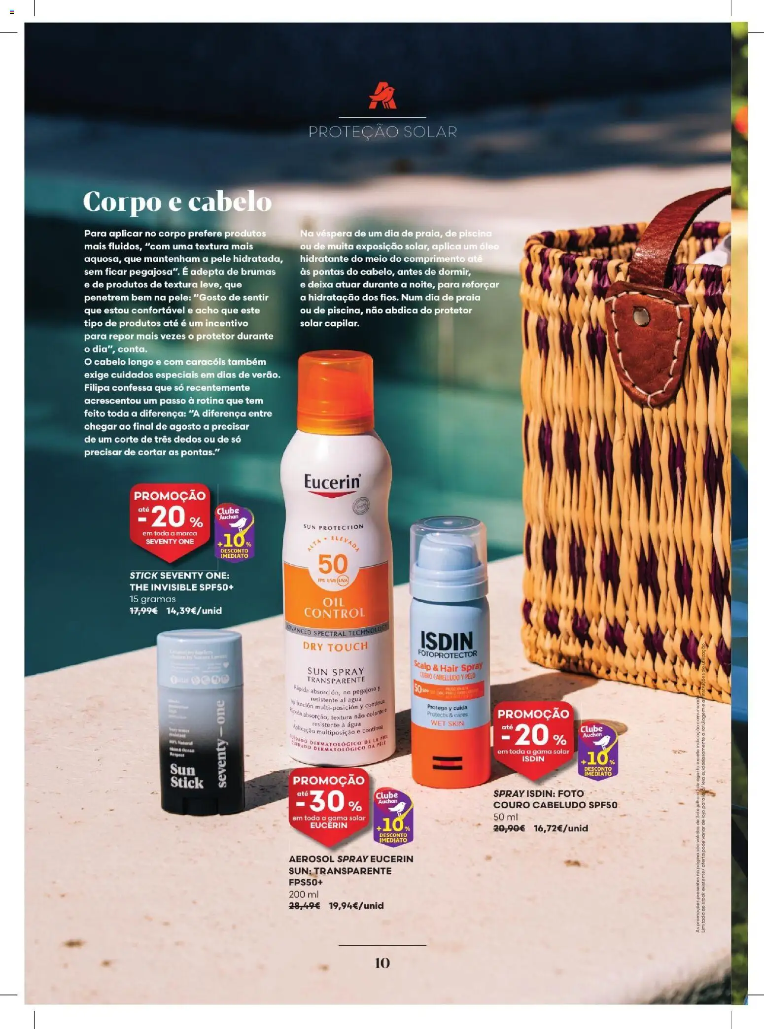 Auchan - Sol e Higiene │ válido de 02/07/2026 | Página: 10 | Produtos: Agua, Piscina, Óleo