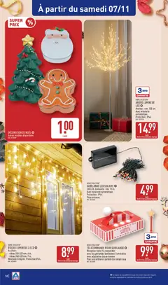 Aldi - Prévisualisation de HOME CREATION® ARBRE LUMINEUX LED, Hauteur : env. 150 cm. Avec minuterie automatique. Protection : IP44. valide à partir de 03/11/2026 | Page: 42 | Produits: Guirlande LED, Rideau lumineux, Pain, Home Creation