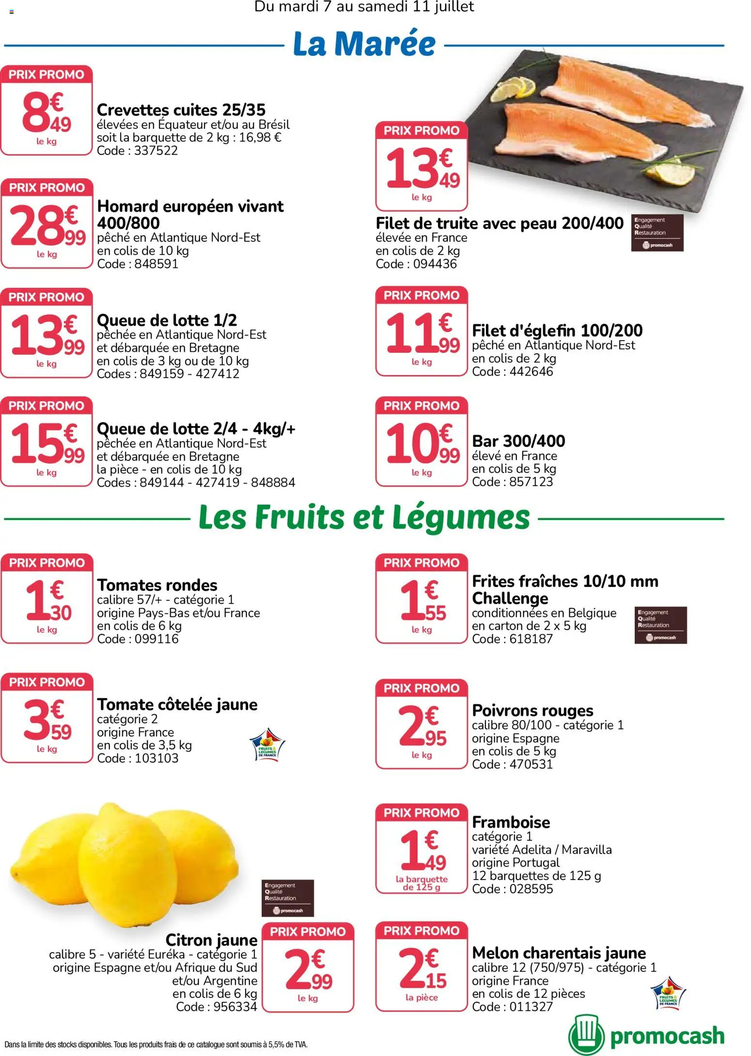 {H1} | Page: 2 | Produits: Framboise, Melon, Pêche, Crevettes