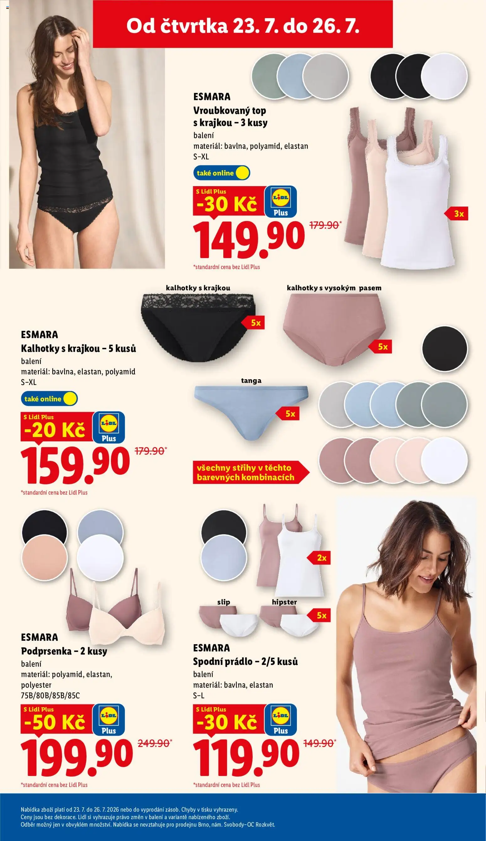 Lidl leták od 23.07.2026 | Strana: 33 | Produkty: Spodní prádlo, Kalhotky, Podprsenka