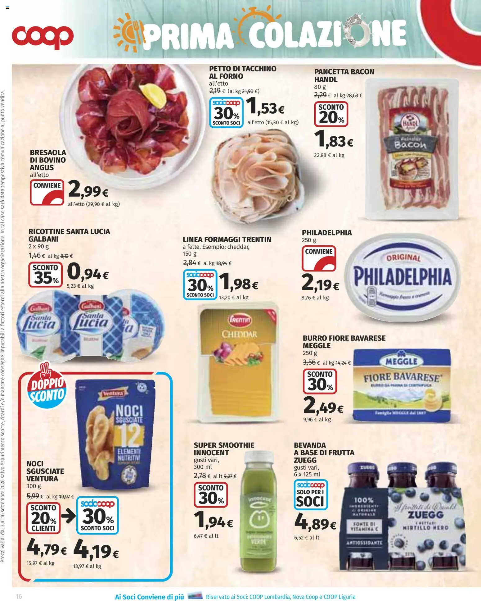 Volantino COOP del 03/09/2026 | Pagina: 16 | Prodotti: Bovino, Frutta, Petto di tacchino, Forno