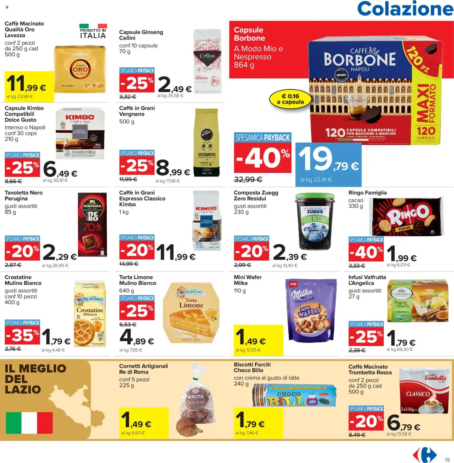 Volantino Carrefour del 21.04.2026 | Pagina: 15 | Prodotti: Latte, Pera, Torta, Cacao