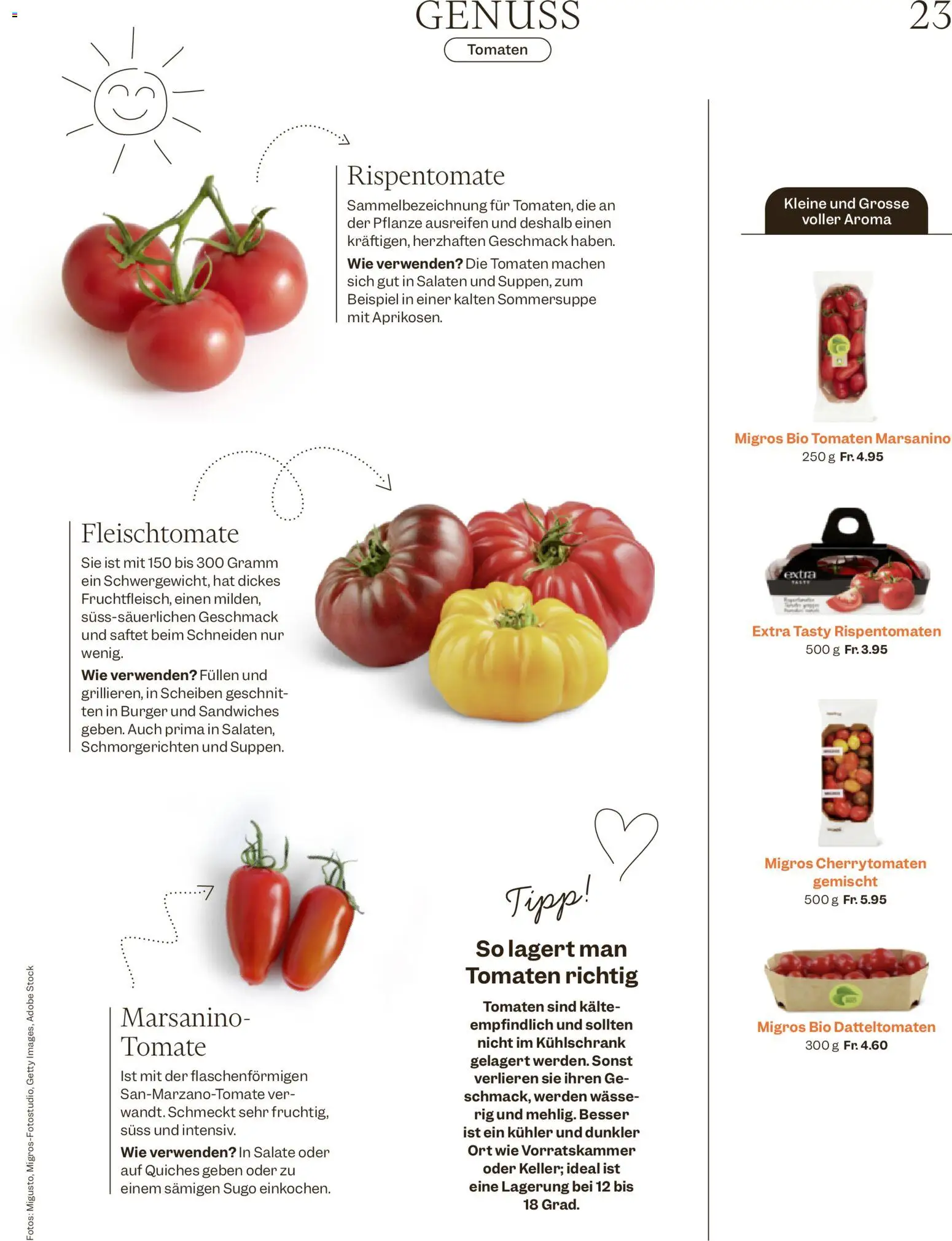 Migros aktionen Magazin – gültig ab 22.07.2026 | Seite: 23 | Produkte: Kühler, Burger, Tomaten, Kühlschrank
