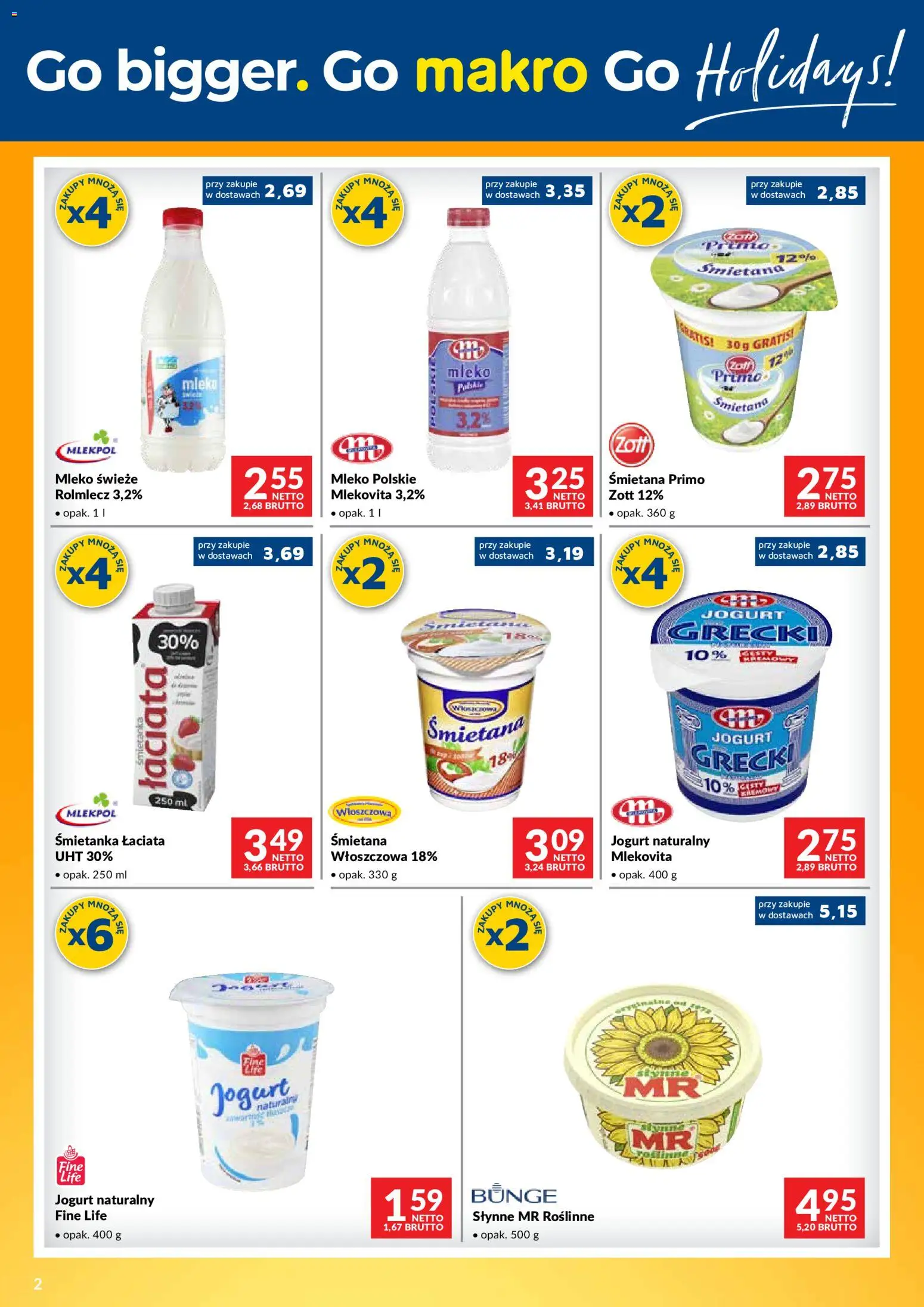 Makro gazetka - Wygraj Podróż od 18.08.2026 | Strona: 2 | Produkty: Jogurt grecki, Jogurt, Śmietana, Mleko świeże