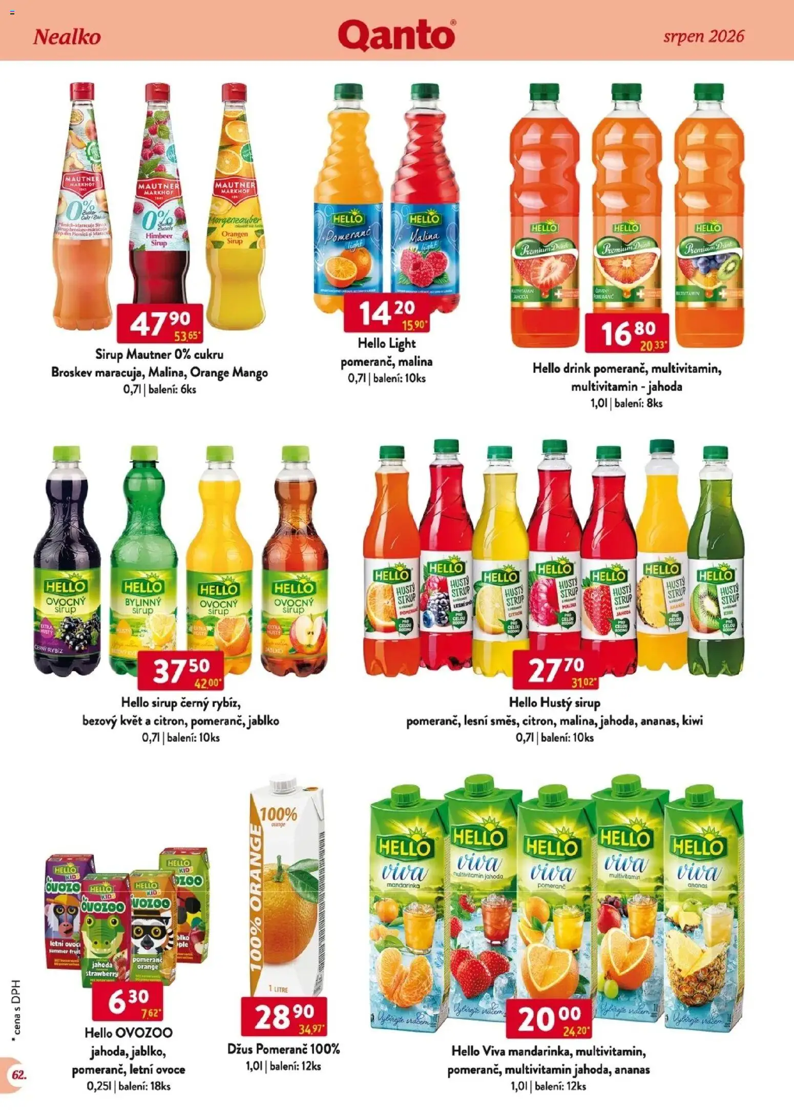 Astur & Qanto leták - Velkoobchod 08/2026 od 01.08.2026 | Strana: 62 | Produkty: Mango, Džus, Ananas, Sirup