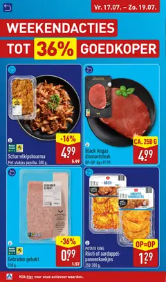 POTATO KING Rösti of aardappel-pannenkoekjes, 250-300 g. - Voorbeeld van een folder van Aldi, geldig van 13-07-2026 | Pagina: 58 | Producten: Aardappel, Steak, Gehakt, Koekjes