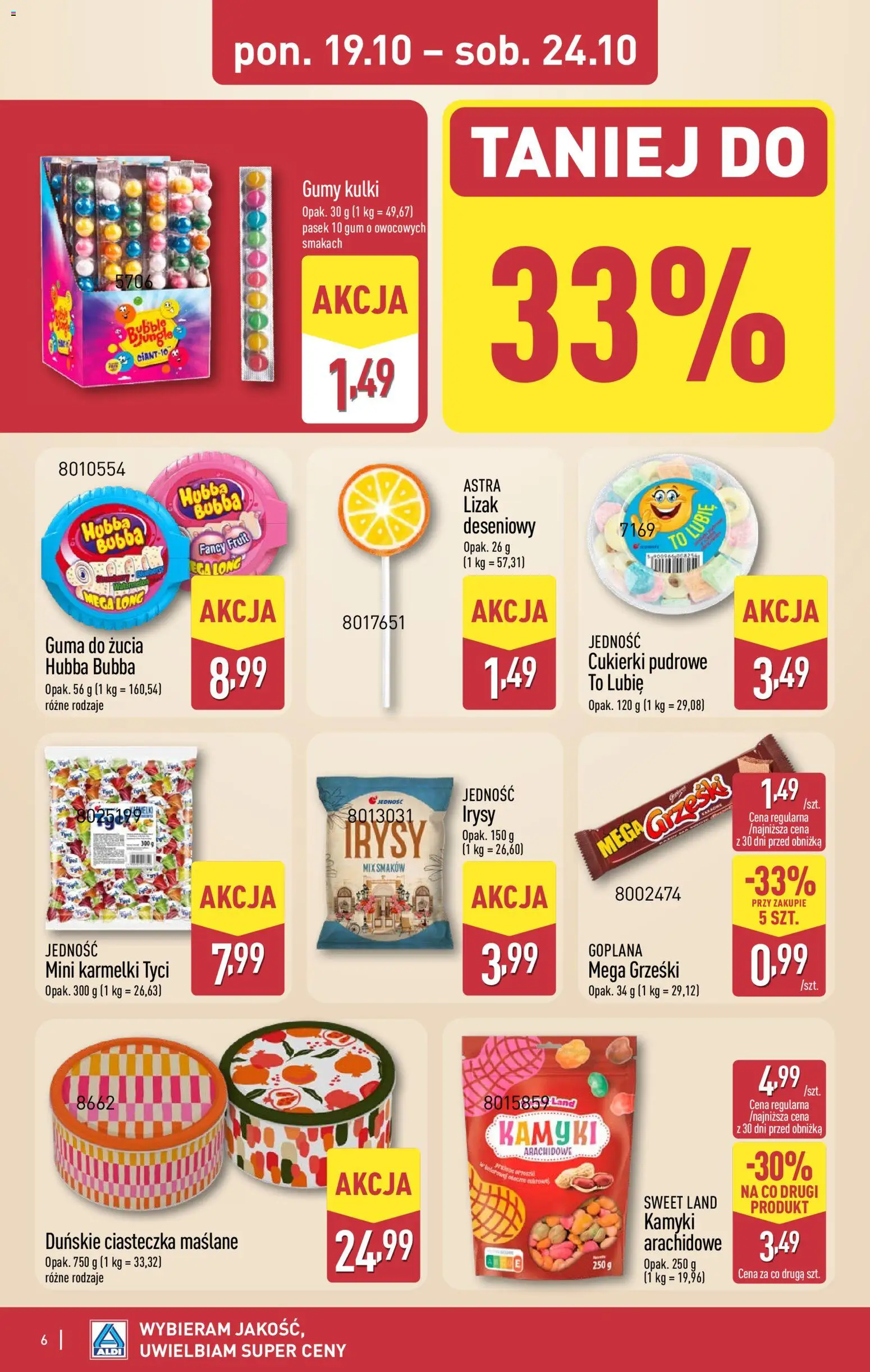 Aldi gazetka - Smakowita podróż od 19.10.2026 | Strona: 6 | Produkty: Pasek, Cukierki pudrowe, Gumy, Ciasteczka
