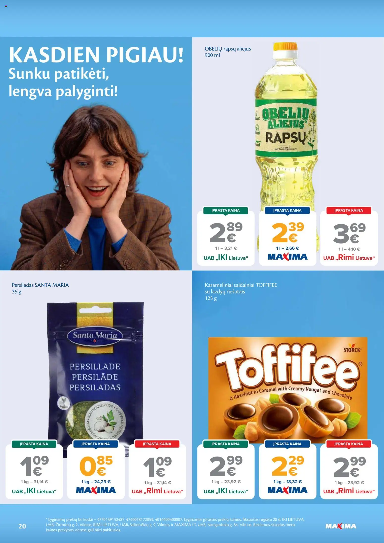 MAXIMA akcijos nuo 2026.10.06 | Puslapis: 20 | Prekių: Aliejus, Saldainiai