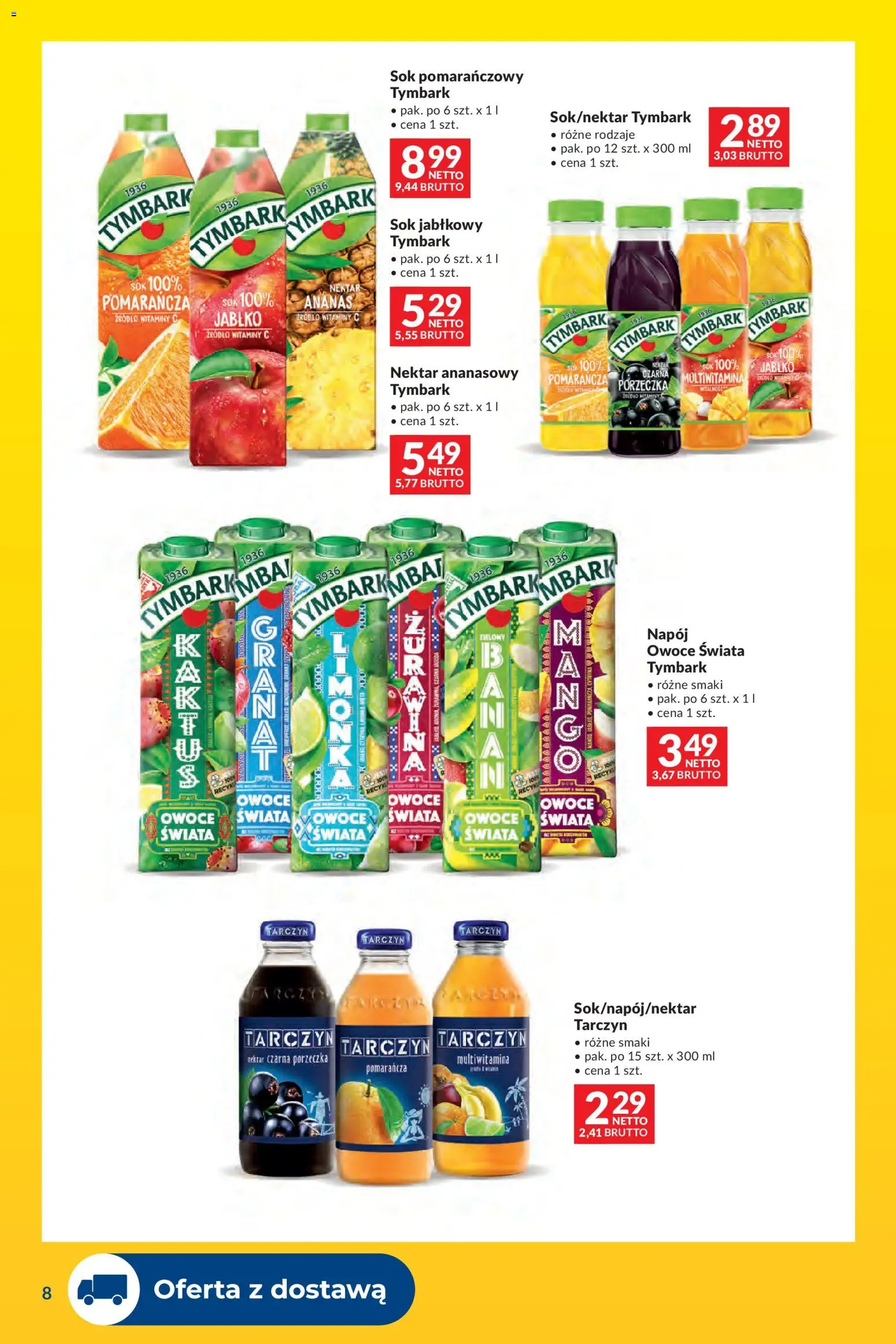 Makro gazetka - Dostawy dla gastronomii od 01.06.2026 | Strona: 8 | Produkty: Sok pomarańczowy, Sok jabłkowy, Porzeczka, Owoce