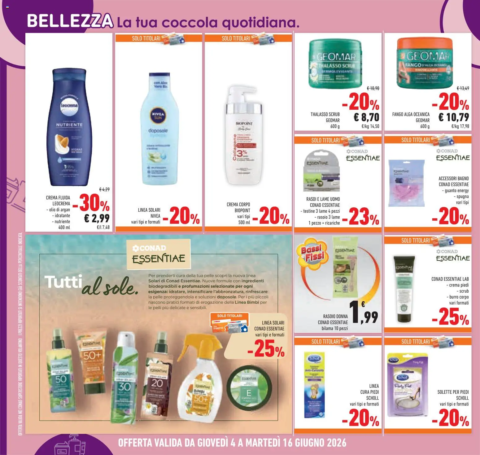 Volantino Conad del 04.06.2026 | Pagina: 34 | Prodotti: Crema, Rasoio, Crema piedi, Burro