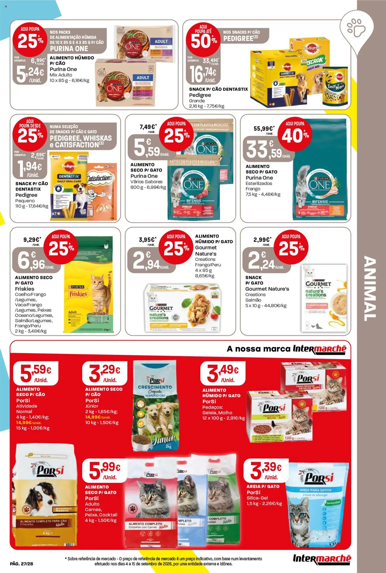 Intermarché folheto Contact │ válido de 15/10/2026 | Página: 27 | Produtos: Purina one, Areia, Croquetes, Salmão