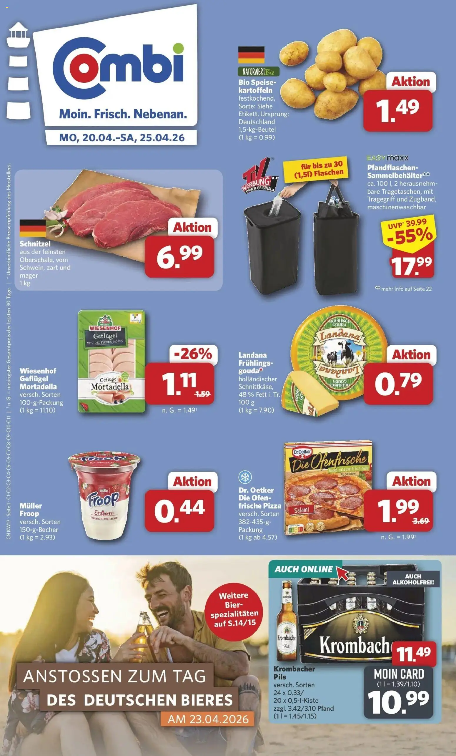 Combi Prospekt Detmold – gültig ab 20.04.2026 | Seite: 1 | Produkte: Ofen, Gouda, Schnitzel, Pizza