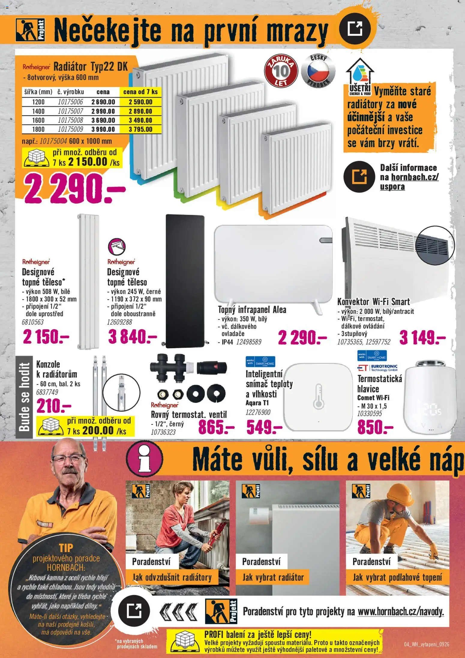 HORNBACH leták - Vytápění od 16.09.2026 | Strana: 4 | Produkty: Radiátor
