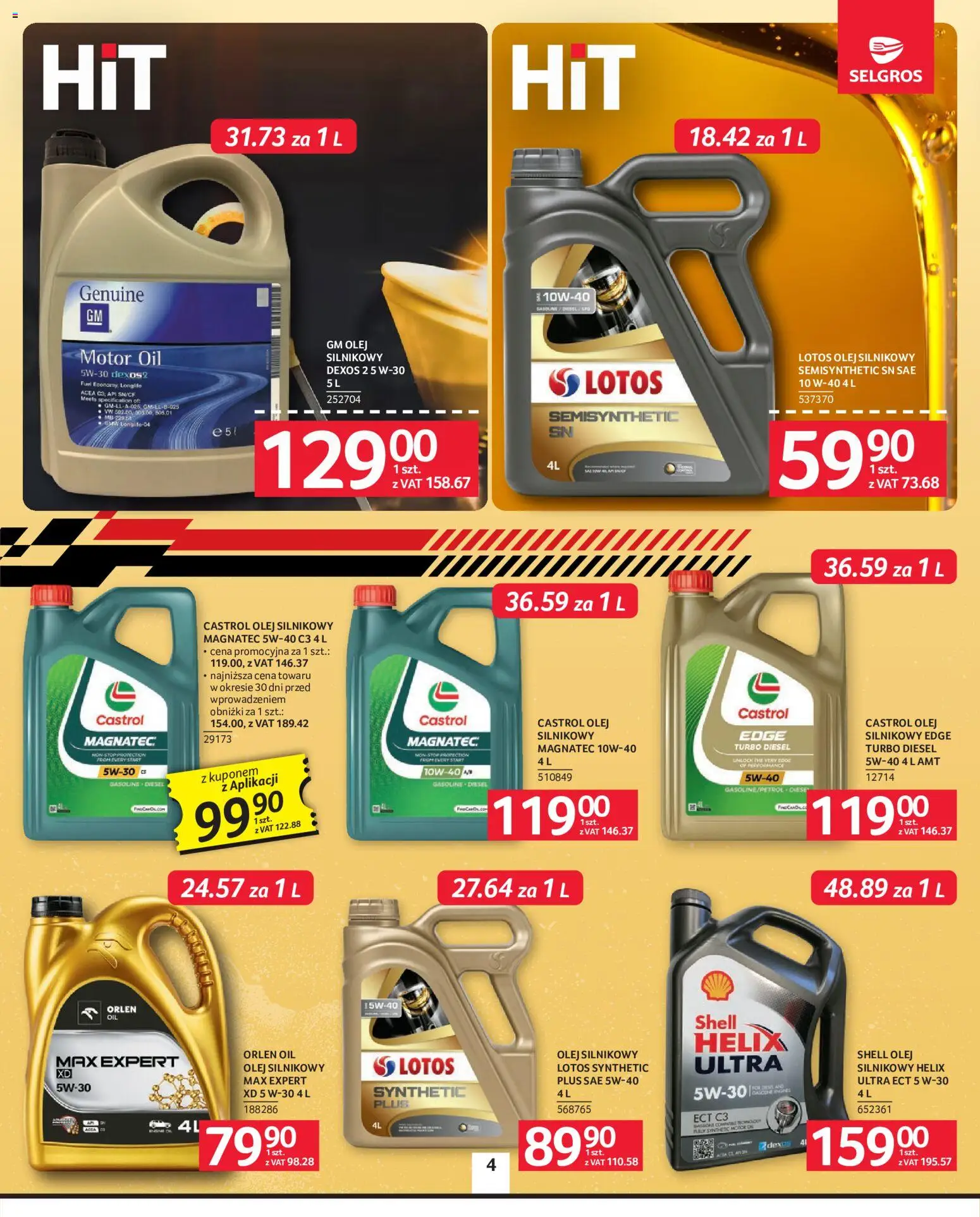 Selgros cash&carry gazetka - Oferta przemysłowa od 08.10.2026 | Strona: 7 | Produkty: Helix, Olej silnikowy, Olej