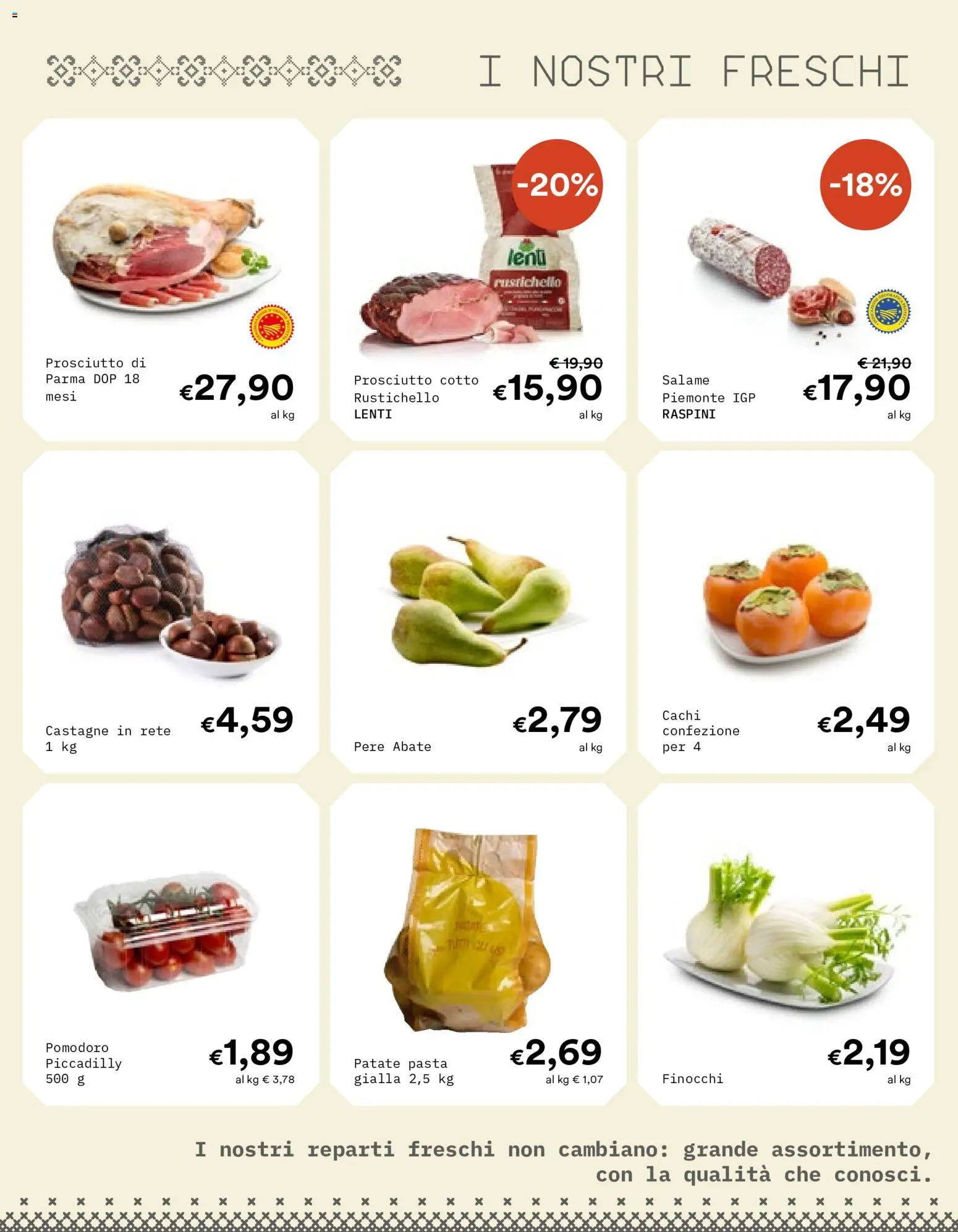 Volantino Borello Supermercati del 08/10/2026 | Pagina: 5 | Prodotti: Salame, Pomodoro, Pasta, Cachi