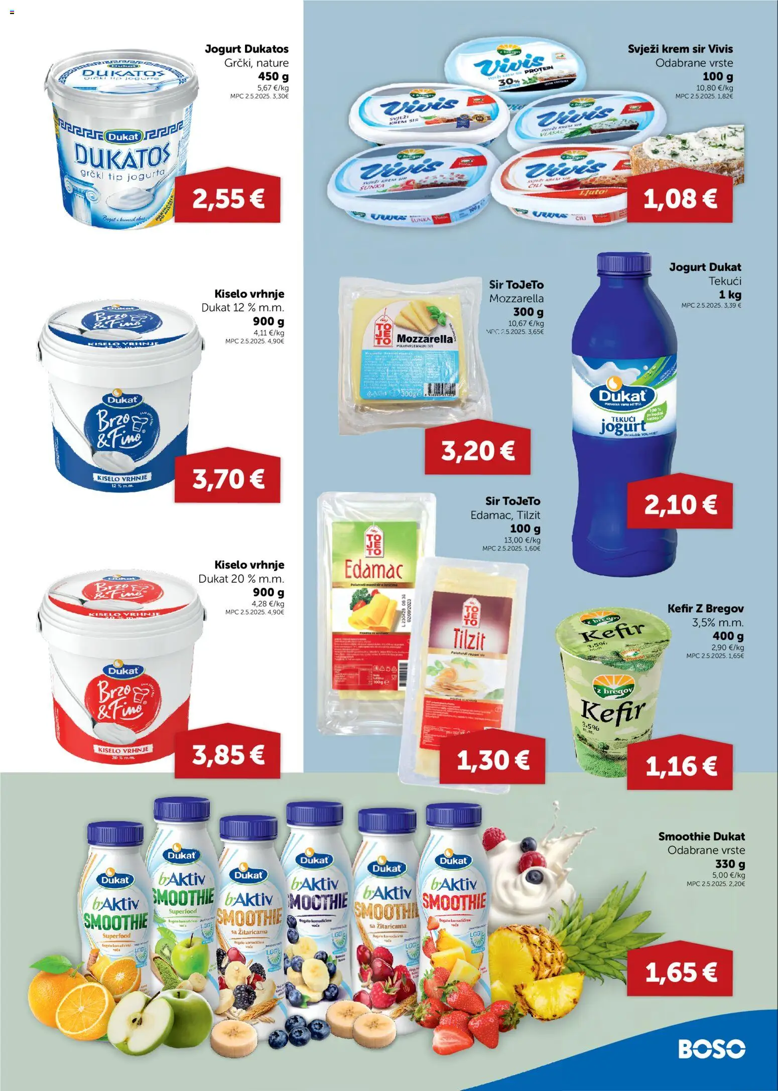 Boso katalog | vrijedi od 21.05.2026 | Stranica: 5 | Proizvodi: Krem sir, Sir, Smoothie, Kefir