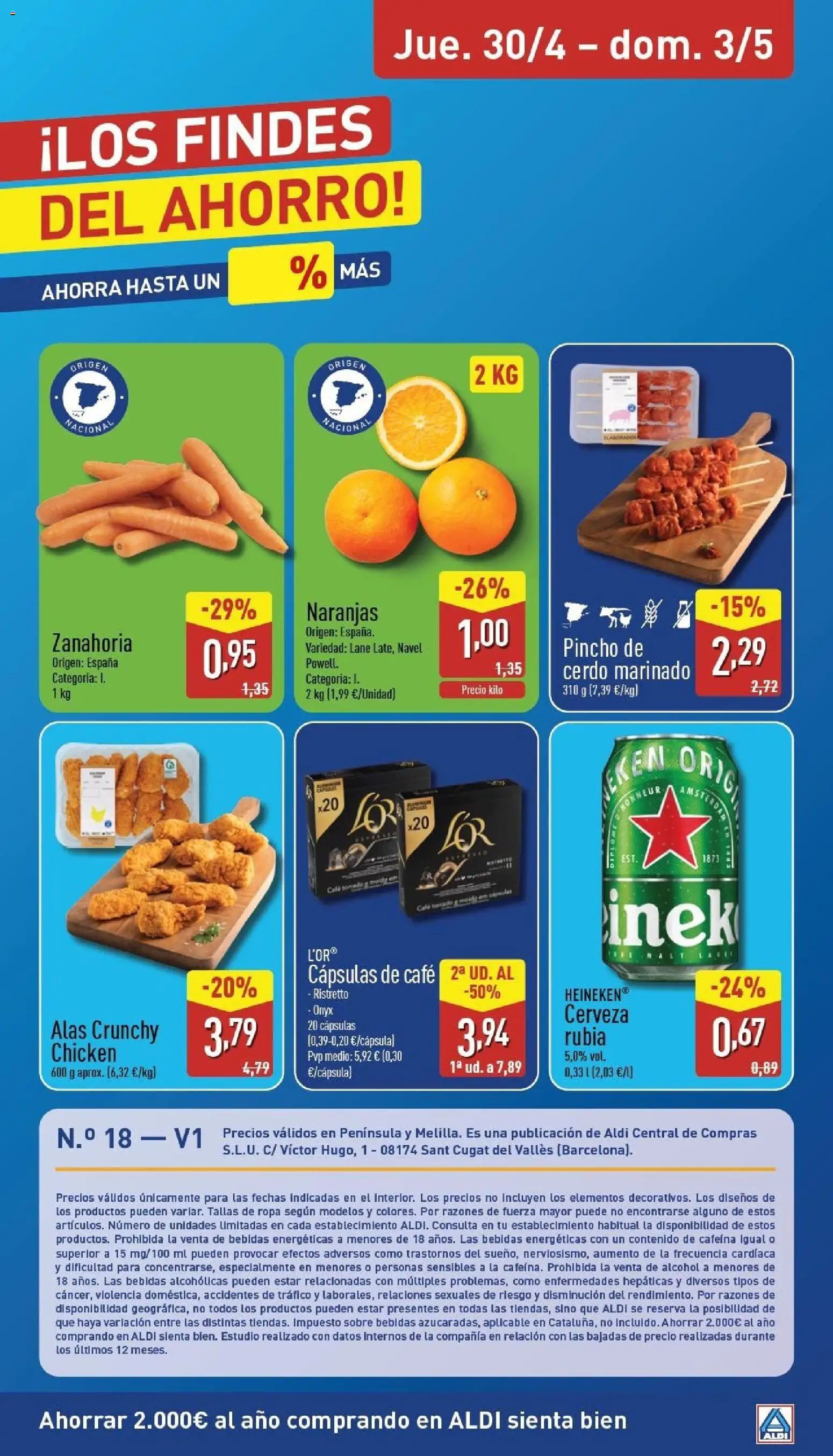 Aldi folleto Península │ válido desde el 27.04.2026 | Página: 28 | Productos: Café, Cerveza, Cerdo, Ropa