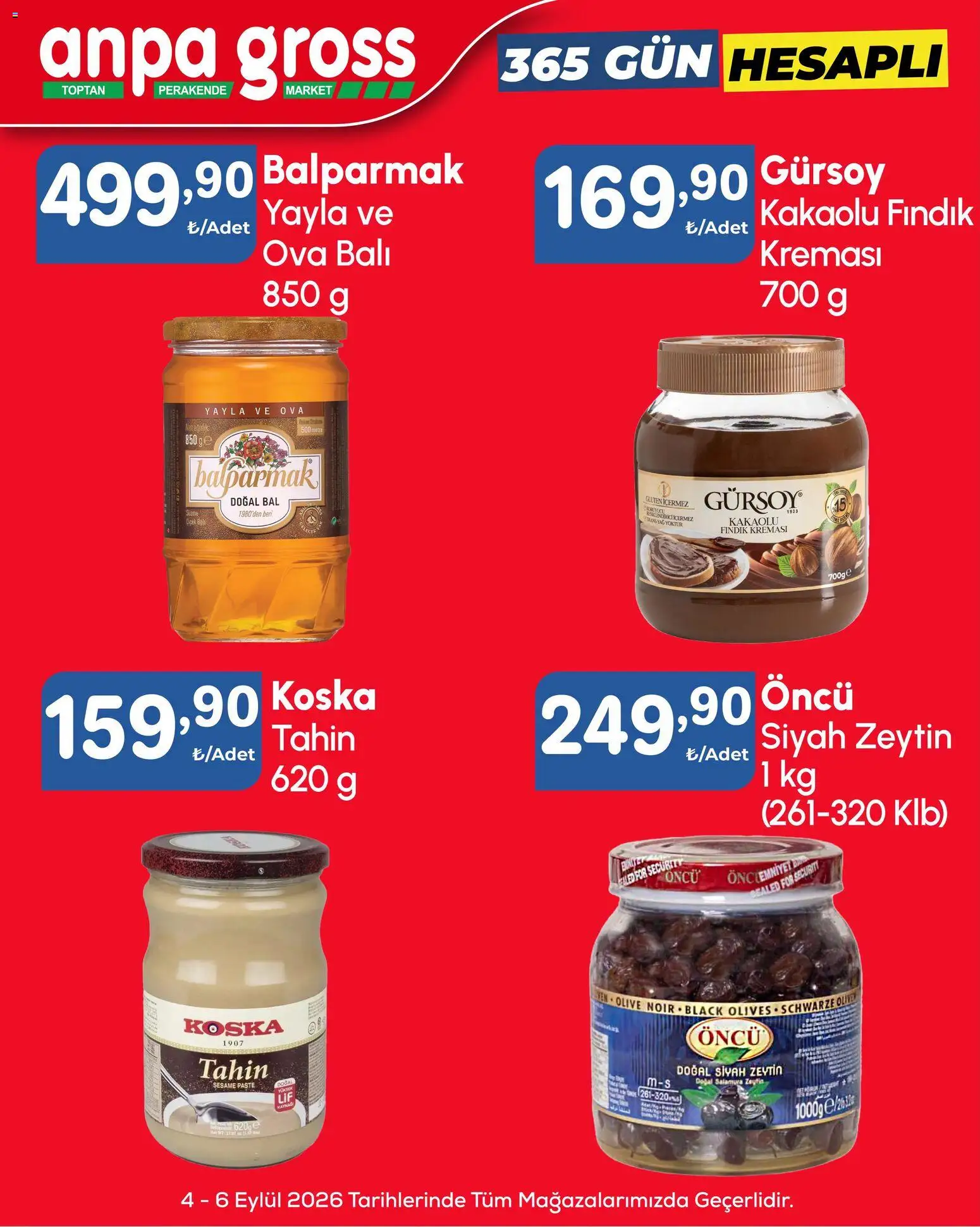 Anpa Gross - Hafta sonu fırsatları - 04 Eylül 2026 tarihinden itibaren geçerlidir | Sayfa: 4 | Ürünler: Yağ, Fındık, Zeytin
