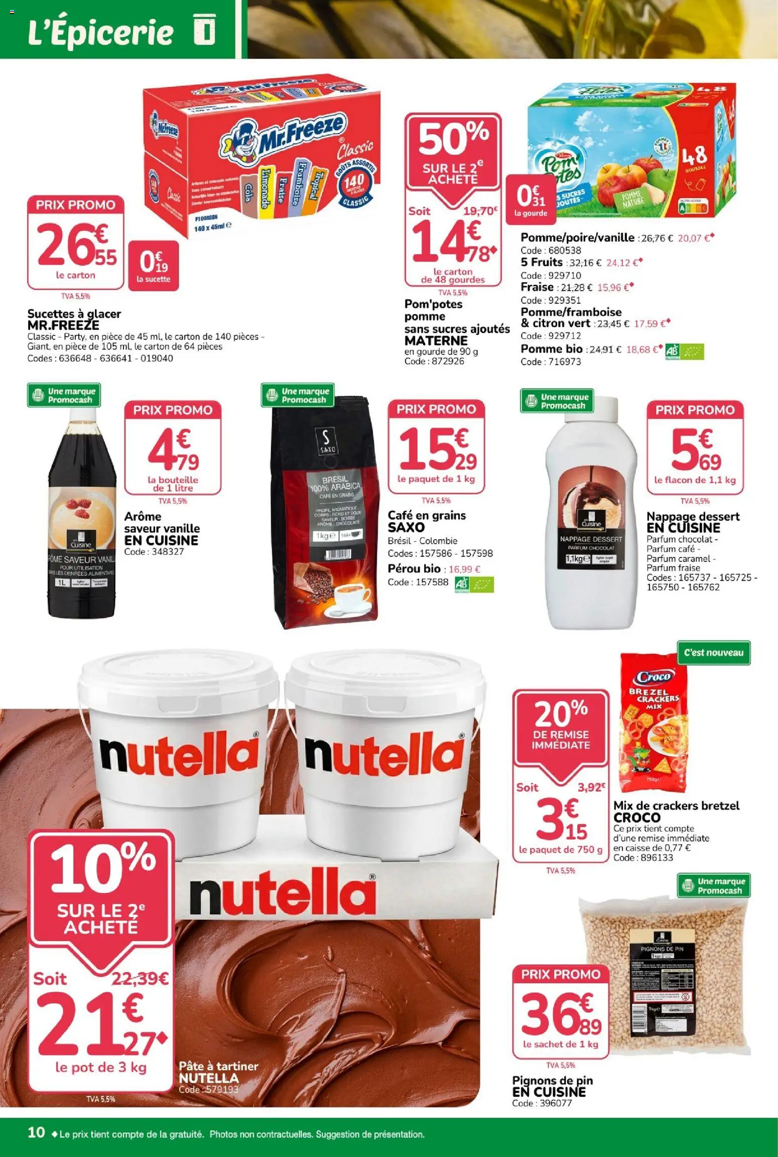 {H1} | Page: 10 | Produits: Framboise, Limonade, Sucettes, Dessert