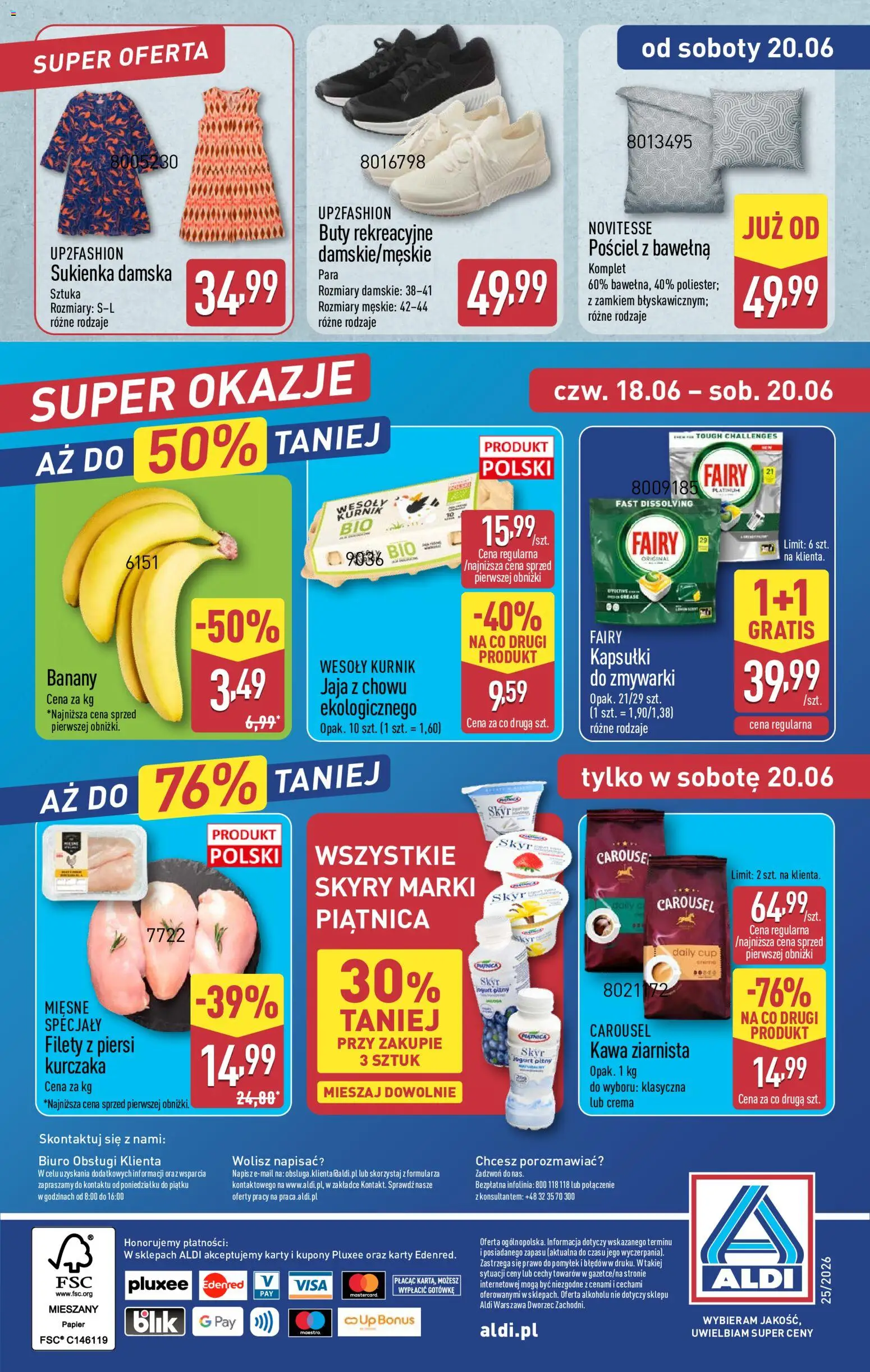 Aldi gazetka - Oferta weekendowa od 18.06.2026 | Strona: 16 | Produkty: Fairy platinum, Banany, Fairy, Skyr