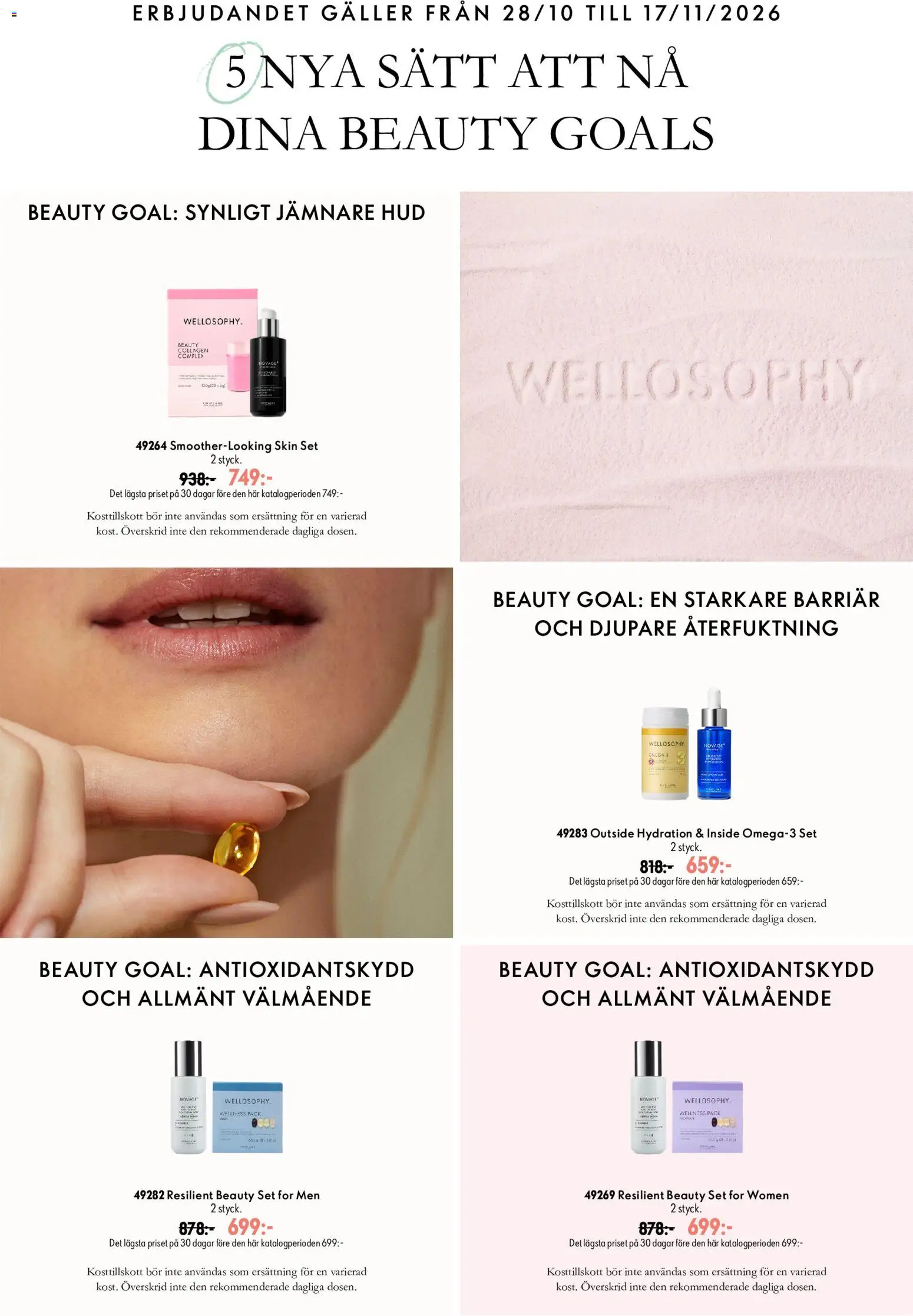 Oriflame reklamblad aktuell från 28/10/2026 | Sida: 10 | Produkter: Ersättning, Galler, Set, Omega