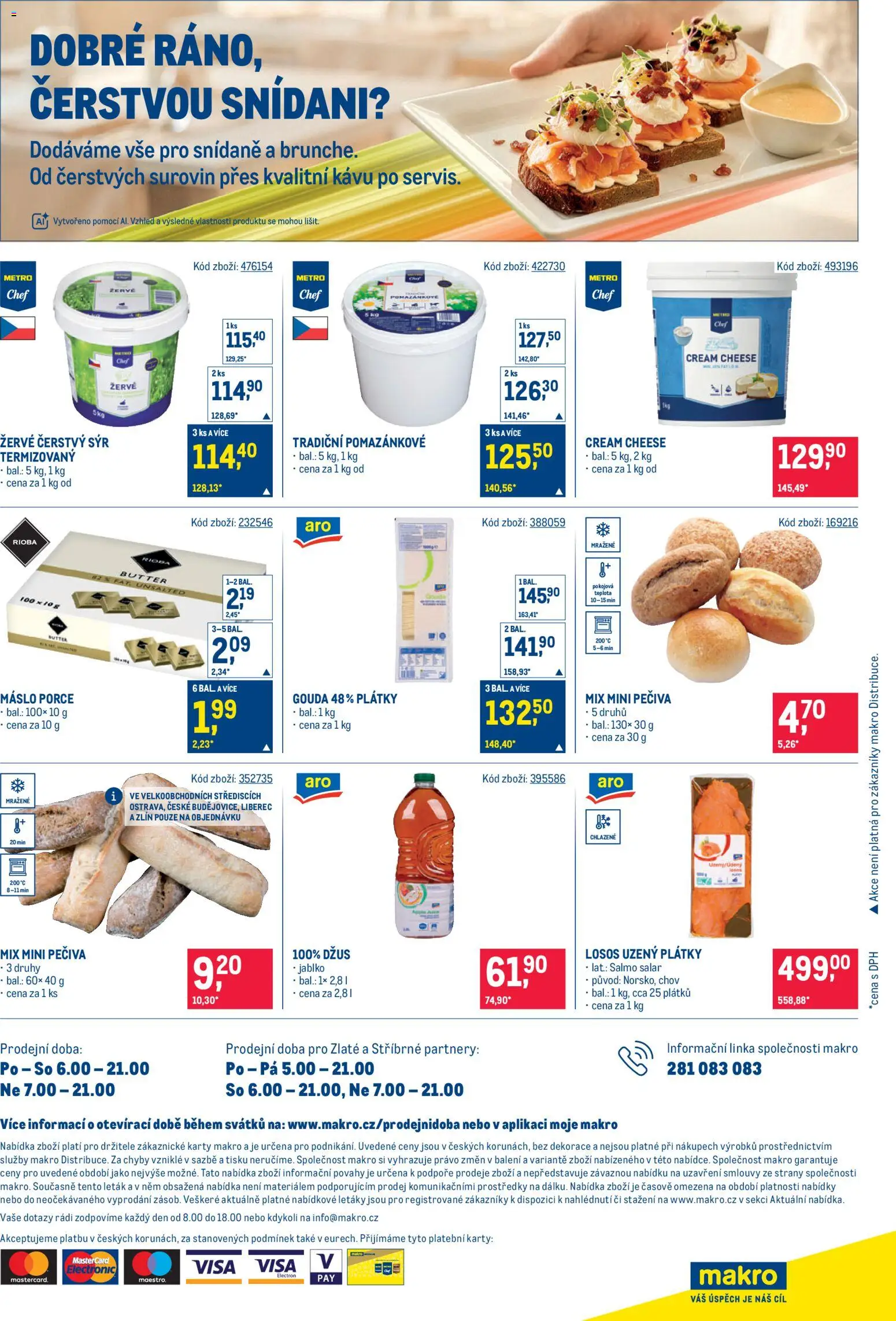 Makro leták - Gastronomie od 23.09.2026 | Strana: 24 | Produkty: Máslo, Losos, Losos uzený, Karty